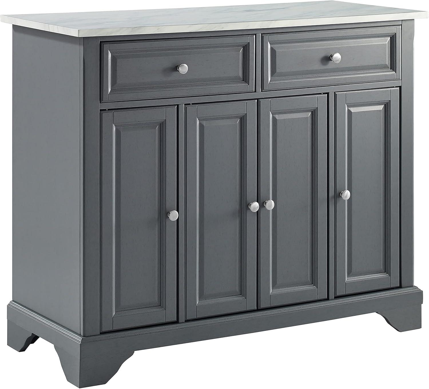 Avery Kitchen Cart - Crosley: Hardwood Brushed Nickel