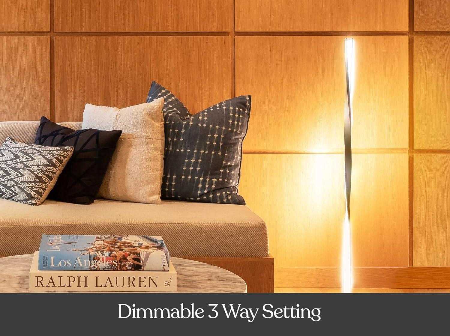 Brightech Helix 48 in. Industrial LED Floor Lamp with Built-In 3-Way Dimmer