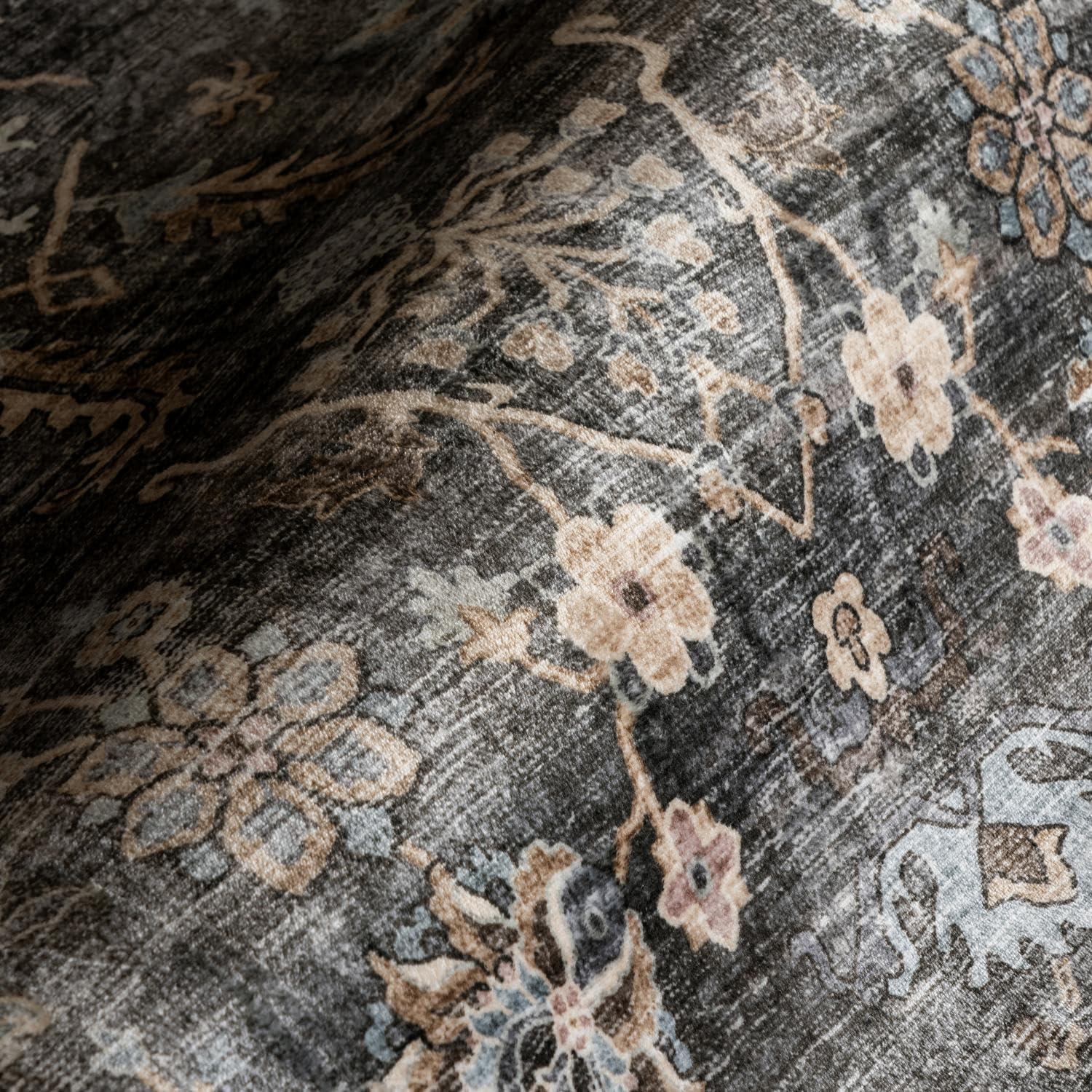 Nuloom Benica Multi Medallion Machine Washable Indoor Area Rug, 8' x 10', Greys