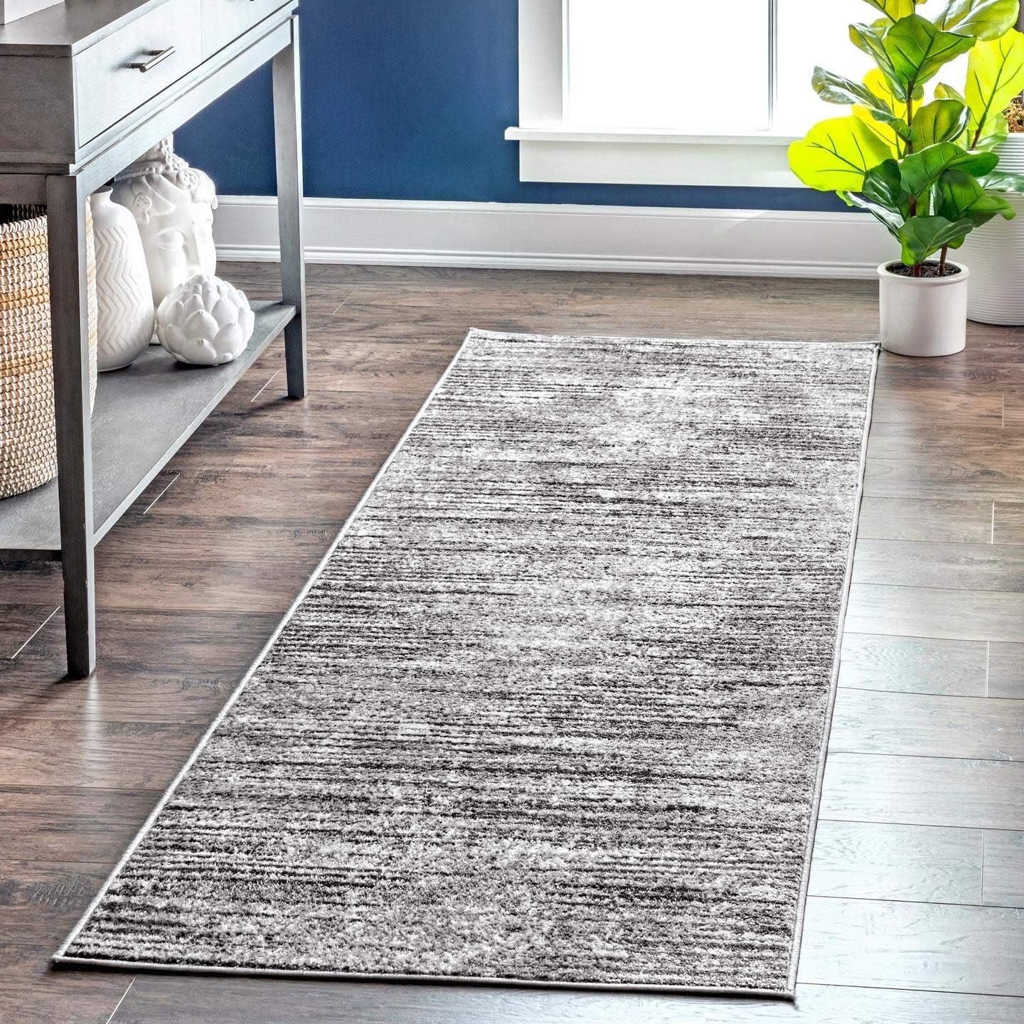 Nuloom Elsa Striped 10x14 Indoor Area Rug for Living Room Bedroom Dining Room Kitchen, Grey/Ivory