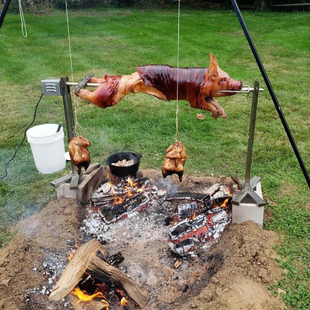 Stainless Steel Adjustable Tripod Rotisserie Roaster Stand