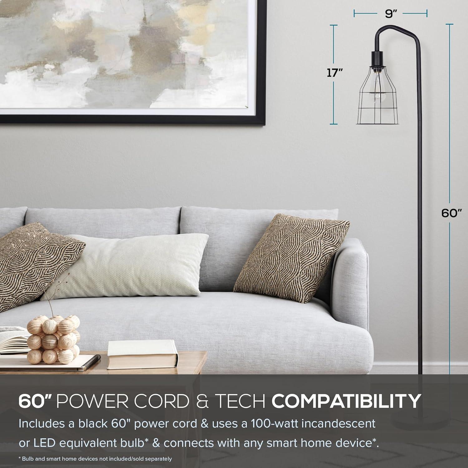 Catalina Lighting 60'' Black Arched Floor Lamp