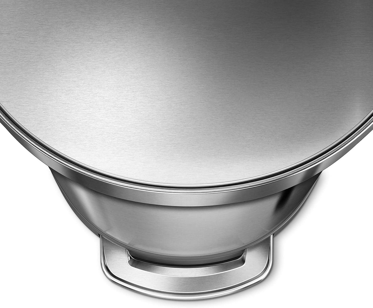 simplehuman Semi-Round Hands-Free Kitchen Step Trash Can with Soft-Close Lid