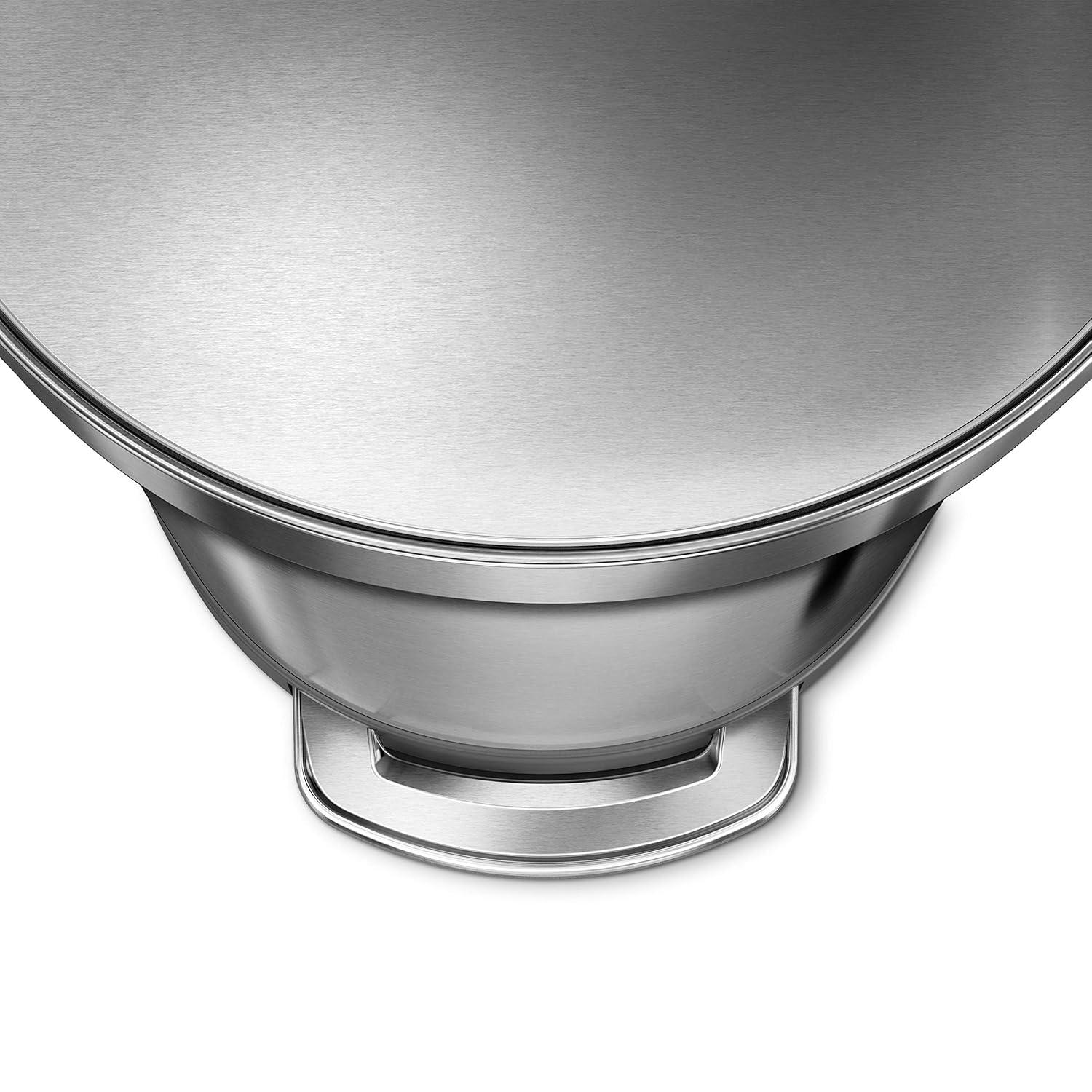 simplehuman Semi-Round Hands-Free Kitchen Step Trash Can with Soft-Close Lid