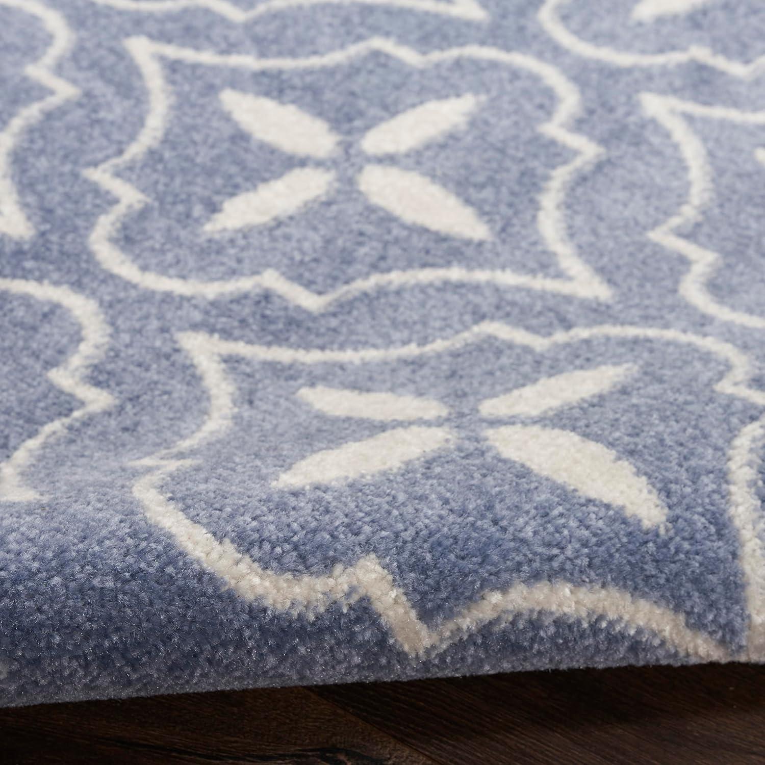 Nourison Essentials Blue/Ivory Indoor/Outdoor Area Rug