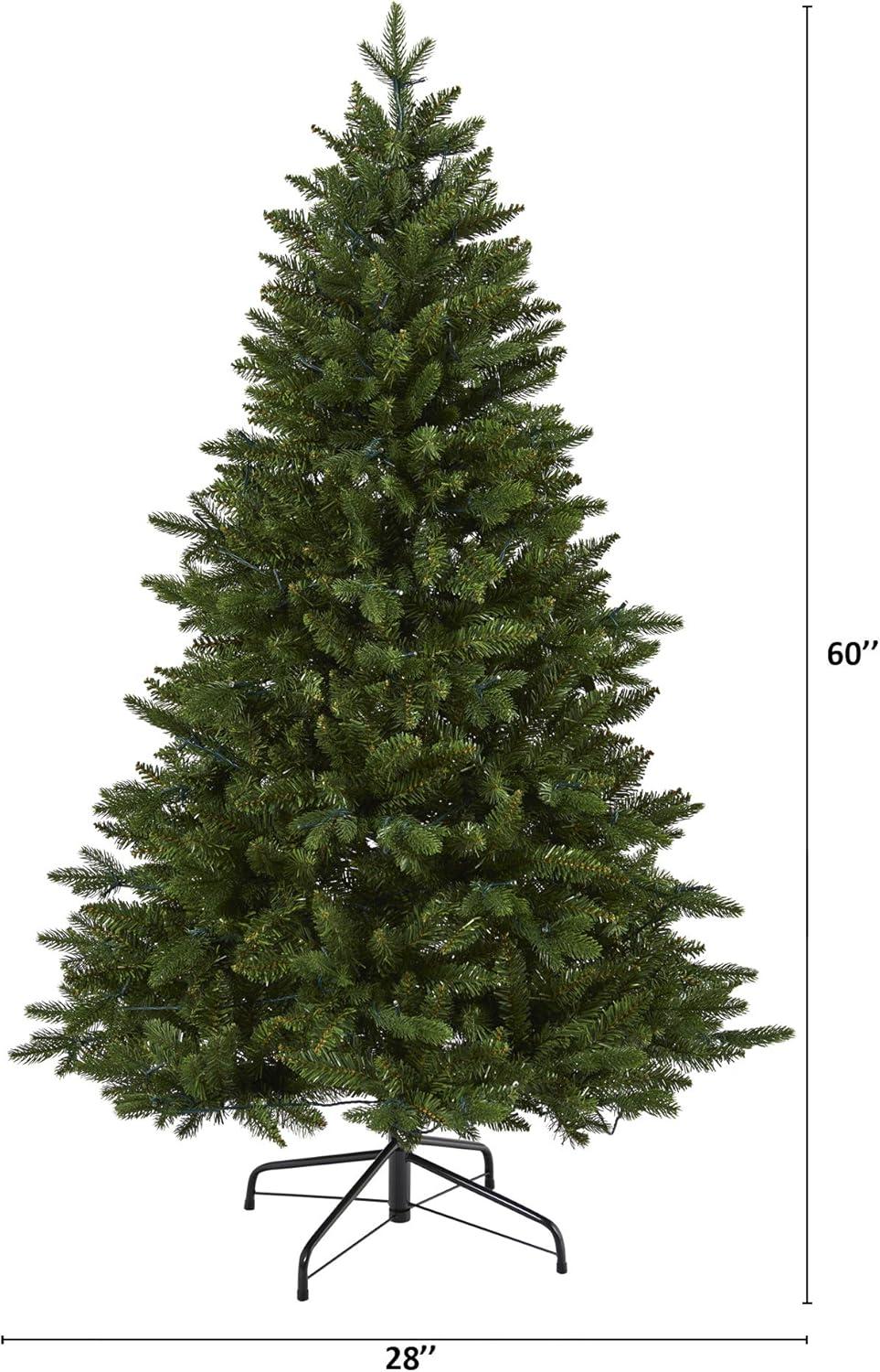 Nearly Natural 5-ft New Hampshire Fir Artificial Christmas Tree with 150 LED Lights