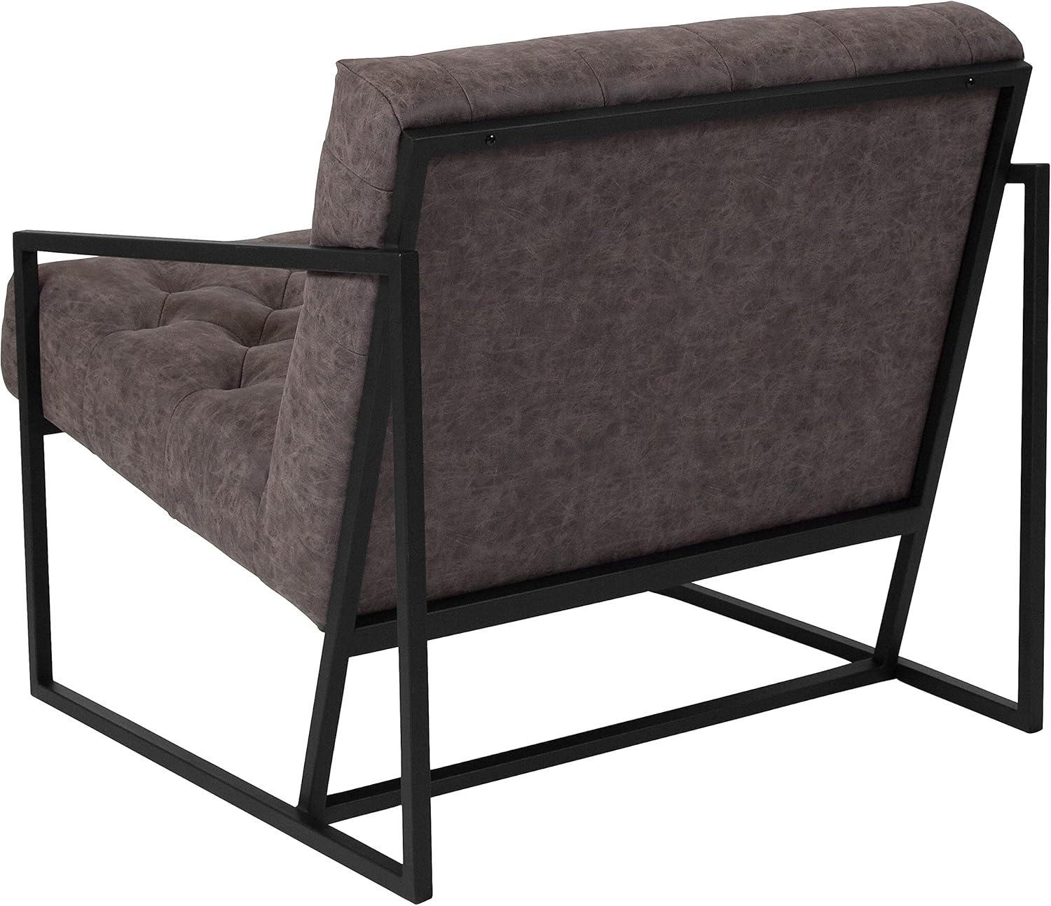 Flash Furniture HERCULES Madison Series Retro Gray LeatherSoft Tufted Lounge Chair
