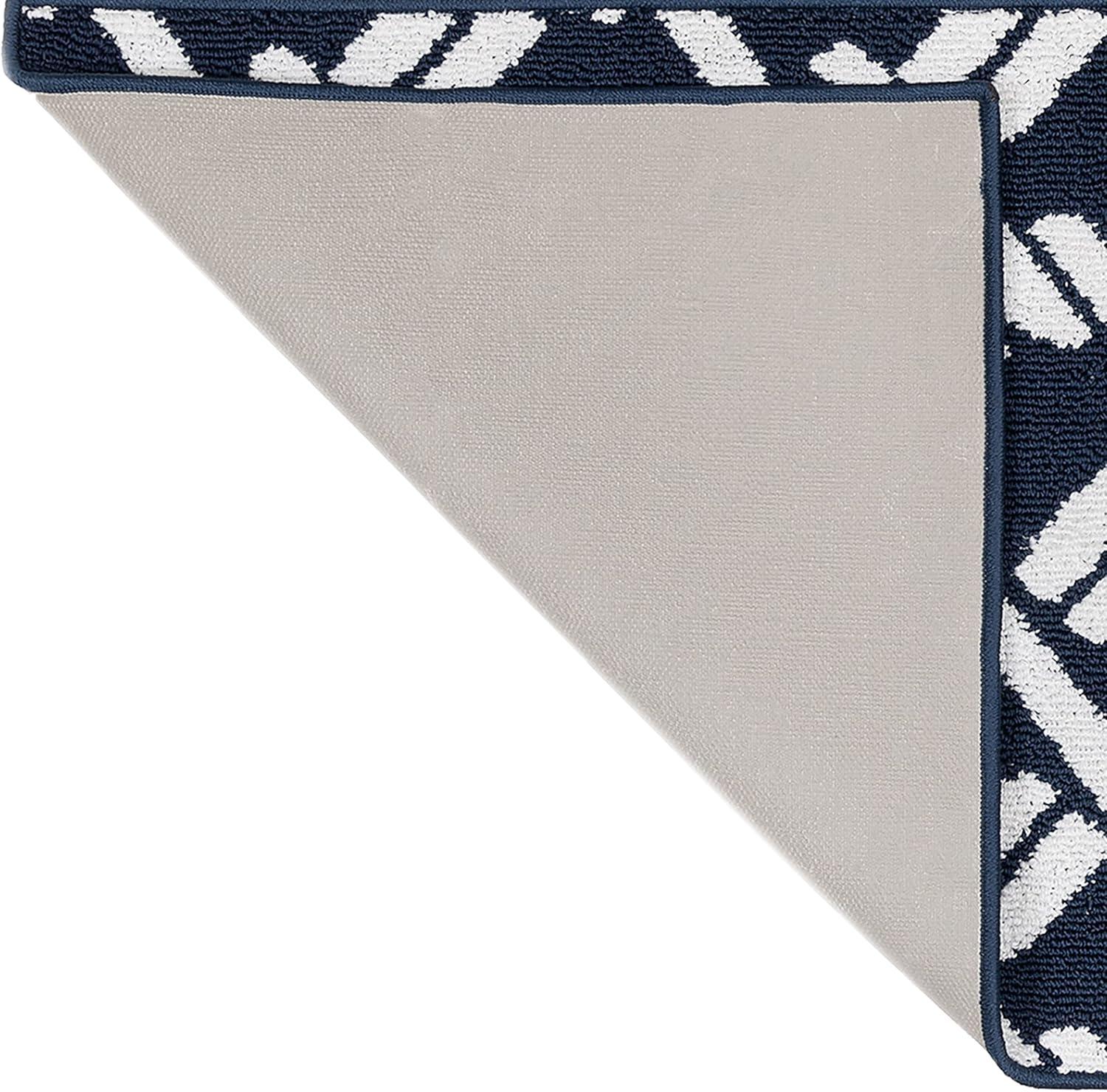 Nautica Tufted Runners Geometric Tufted All Loop Navy Runner & Accent Rugs