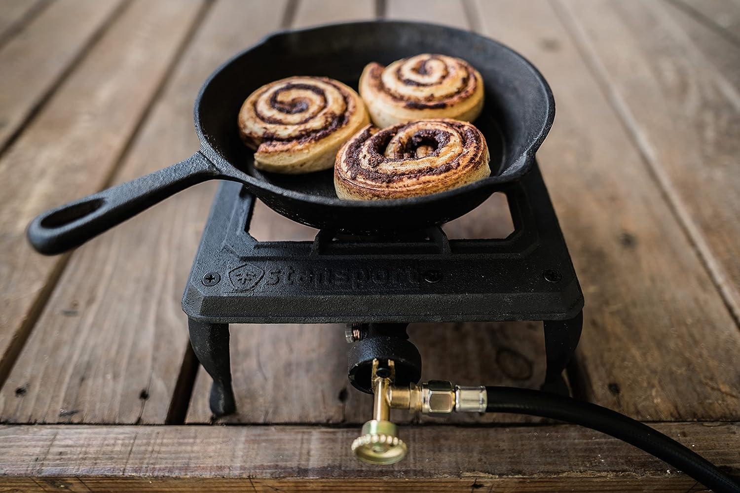 Stansport Pre-Seasoned Cast Iron Frying Pans - 3 Piece Set