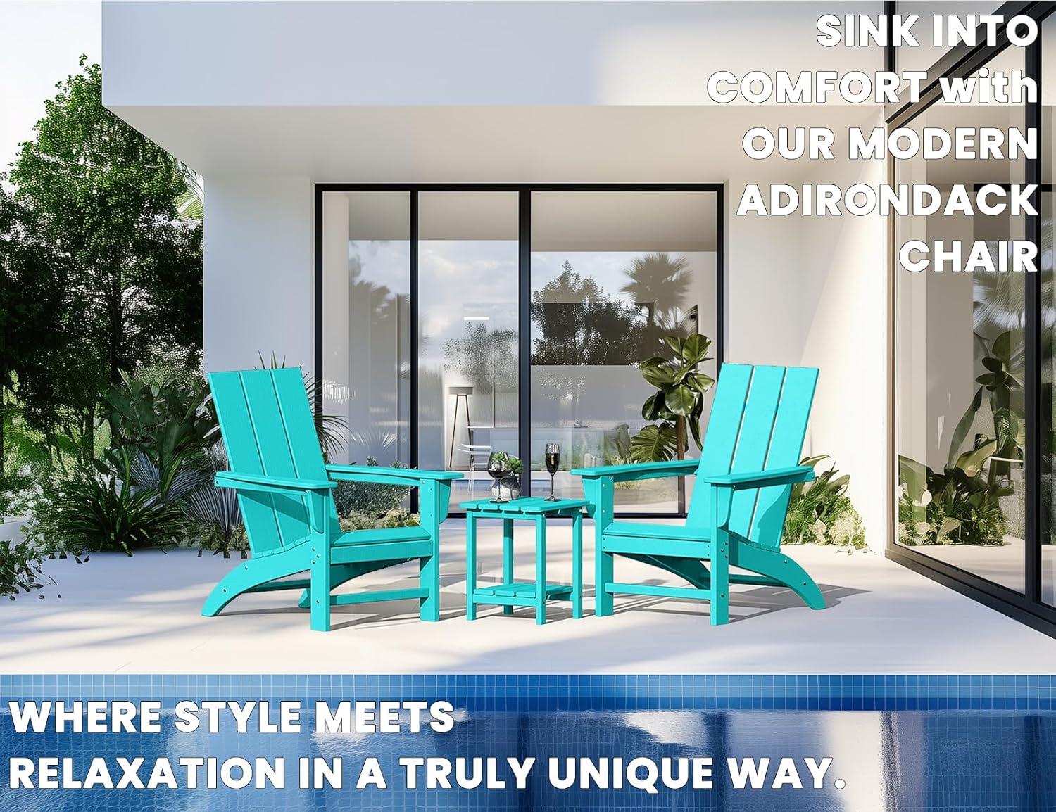 Modern Adirondack High-Density Polyethylene (HDPE) Outdoor Adirondack Chair