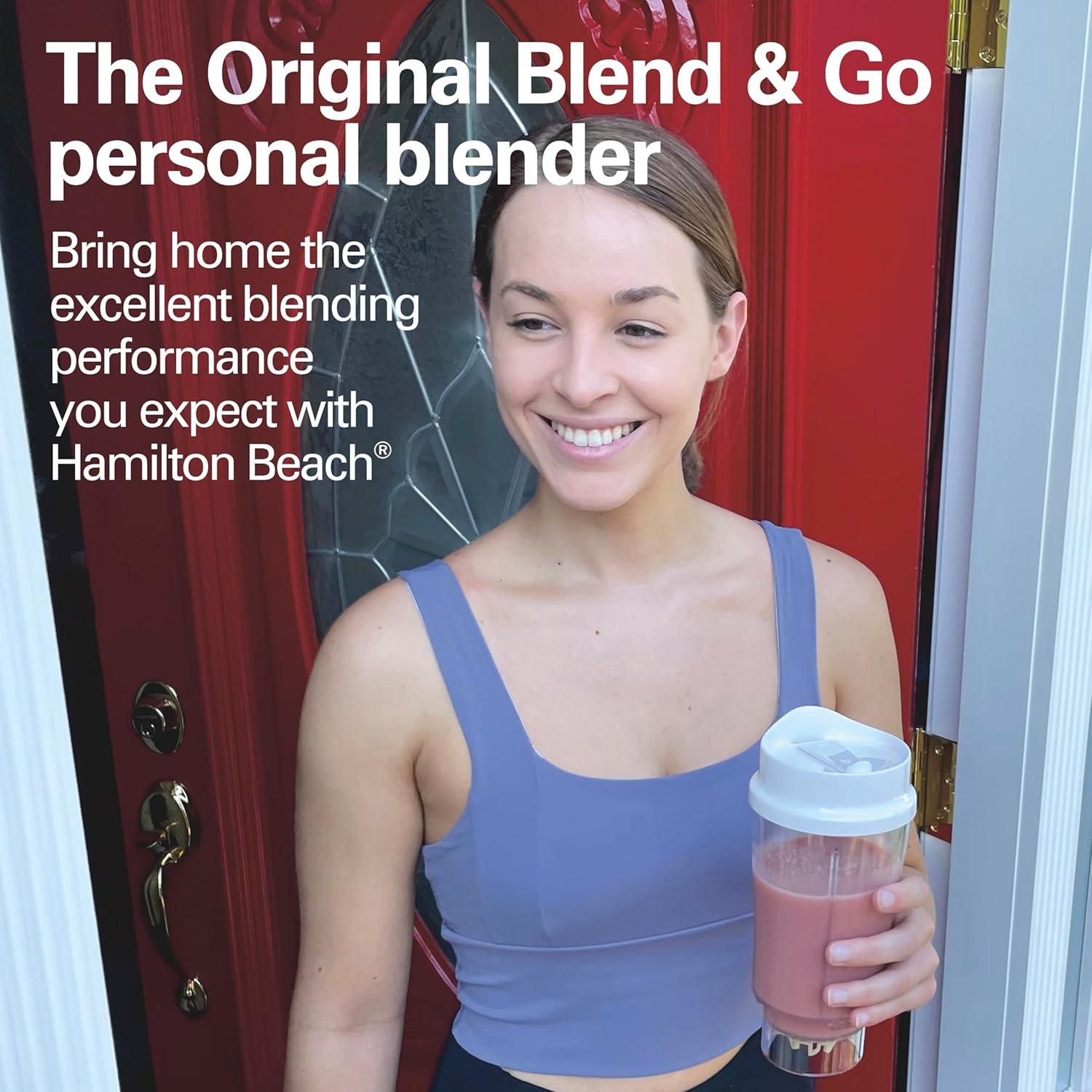 Hamilton Beach Personal Blender with Travel Lid, 14 oz. jar, white, 51101G