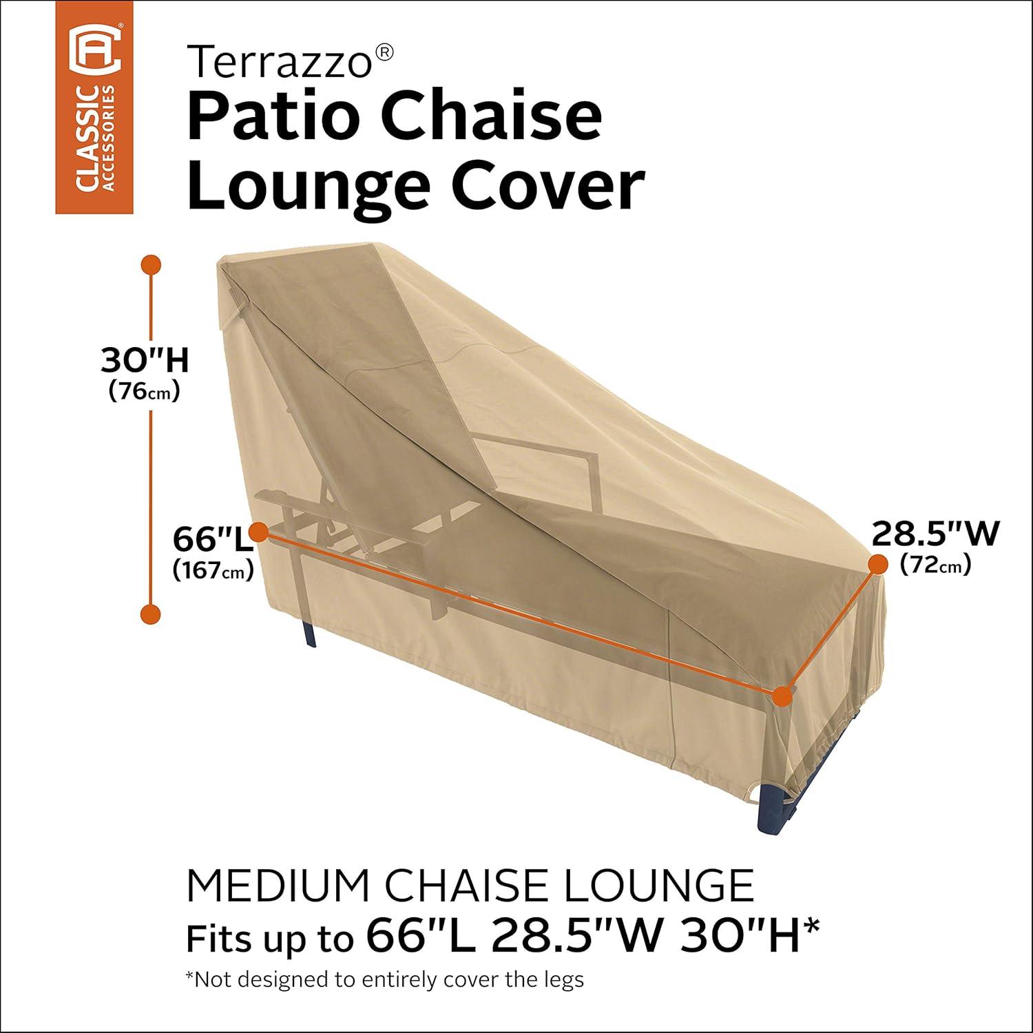 Beige Water-Resistant Patio Chaise Lounge Chair Cover