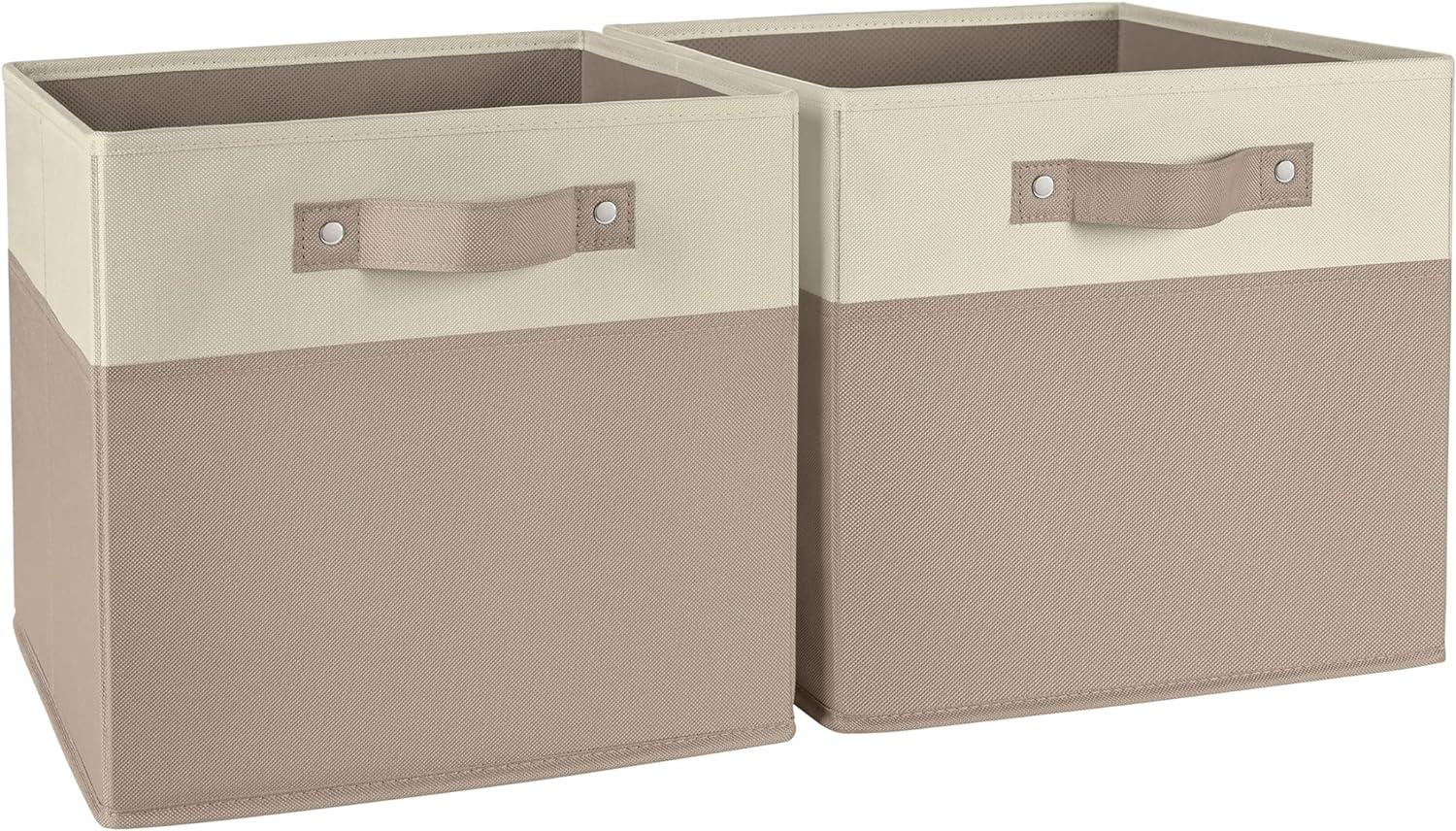 RiverRidge Kids 2pc Two-Tone Fabric Collapsbilble Cube Storage Organizers with Handles