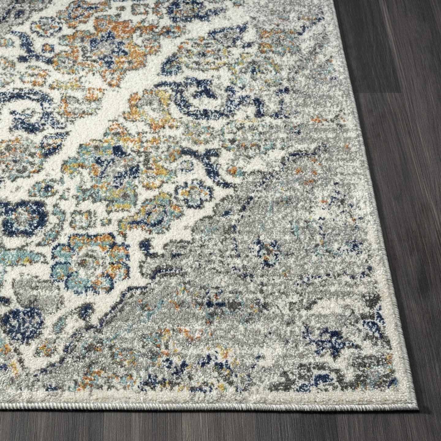 Luxe Weavers Victoria Collection Cream 4x5 Floral Area Rug