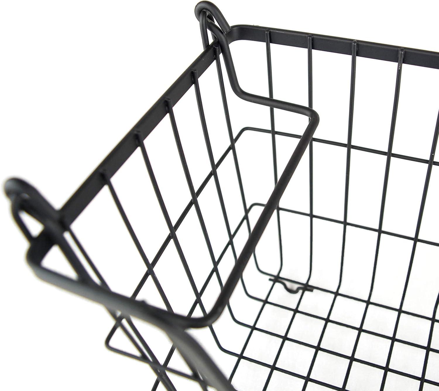 DII Metal Wire Mesh Stackable Utility Storage Bin, Small Rectangle, 13x6x7", White
