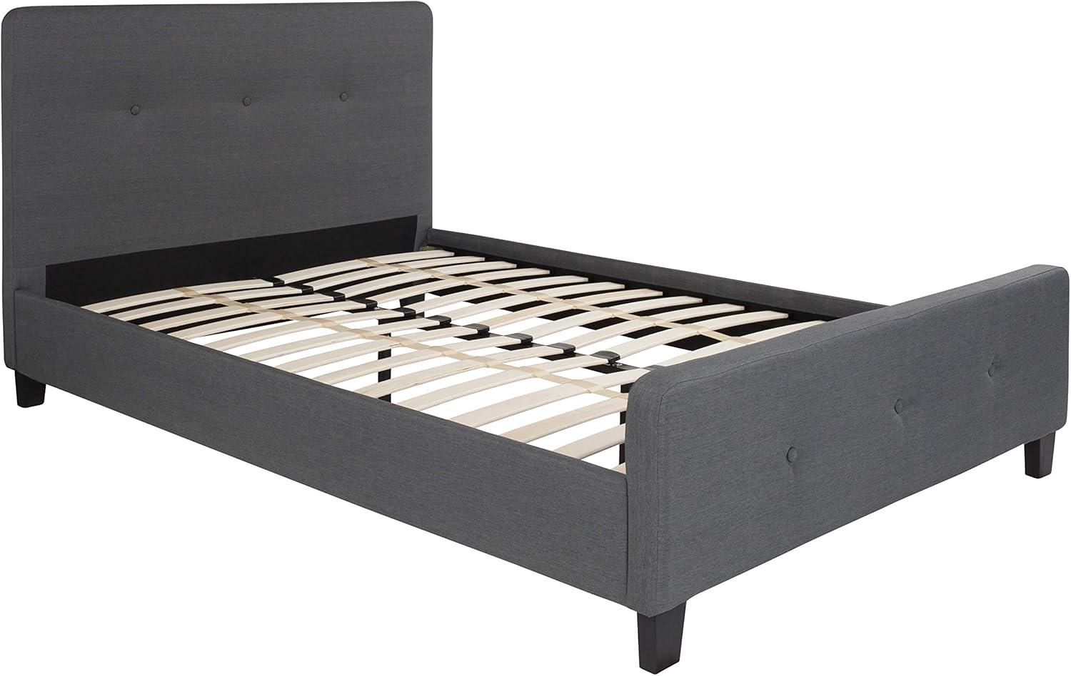 Flash Furniture Tribeca Full Size Tufted Upholstered Platform Bed in Dark Gray Fabric