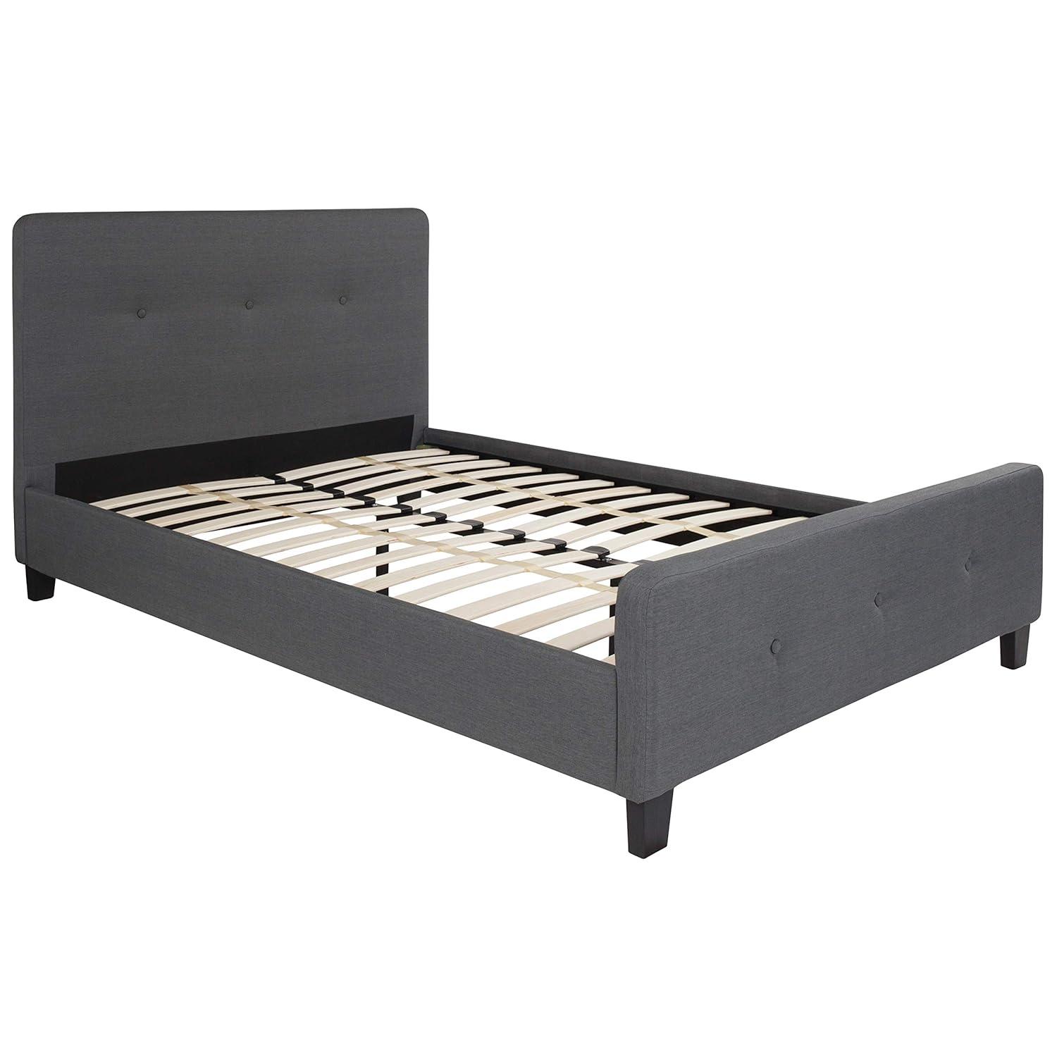 Flash Furniture Tribeca Full Size Tufted Upholstered Platform Bed in Dark Gray Fabric