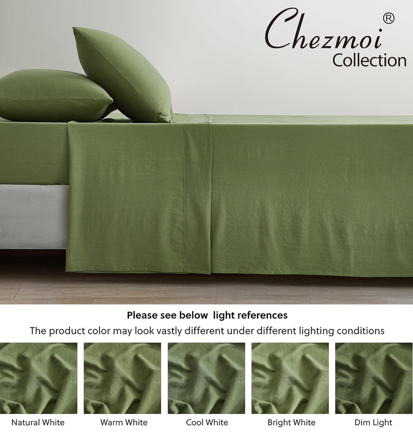Chezmoi Collection Washed Microfiber Bedding Microfiber Sheet Set