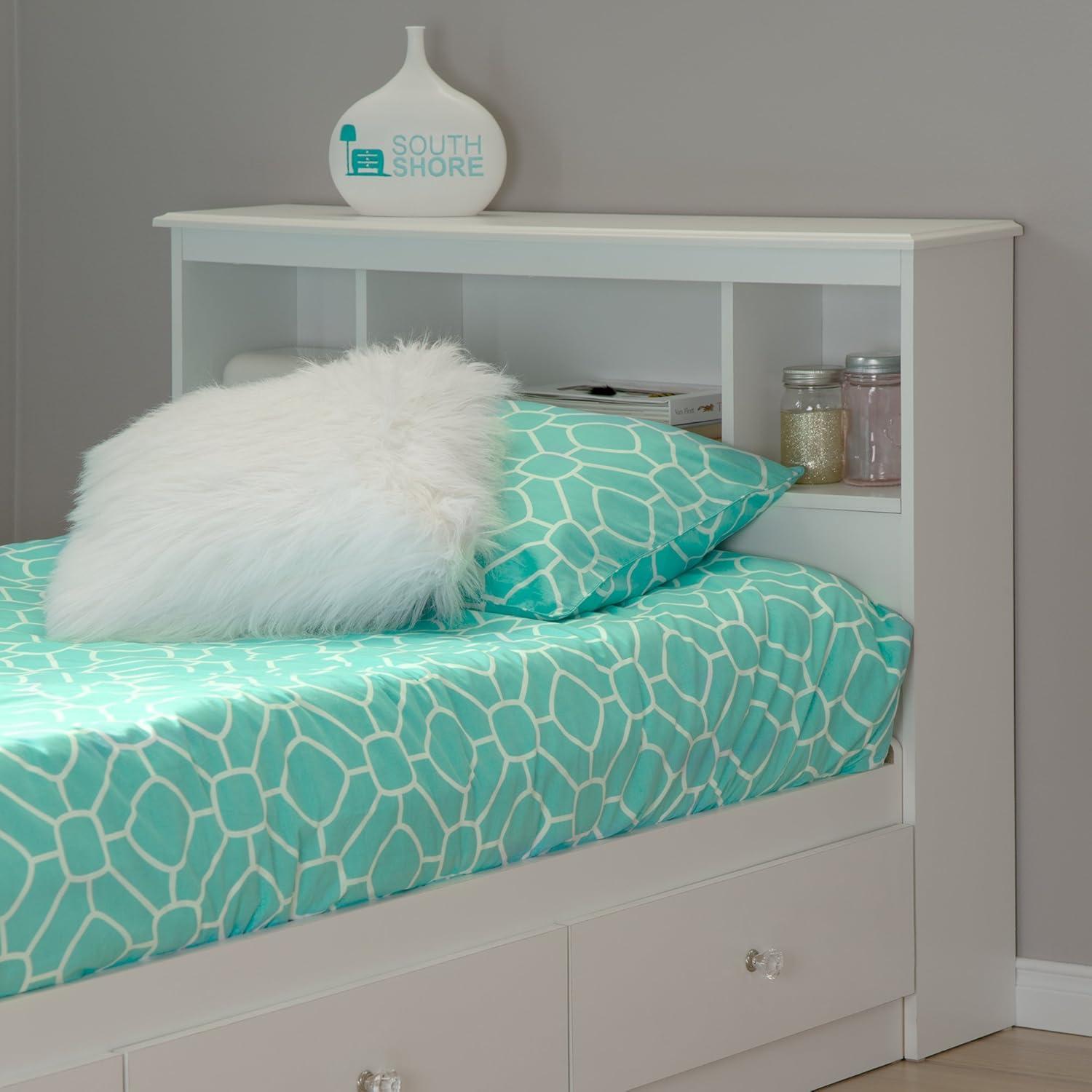 South Shore Crystal Collection Twin Bookcase Headboard in White