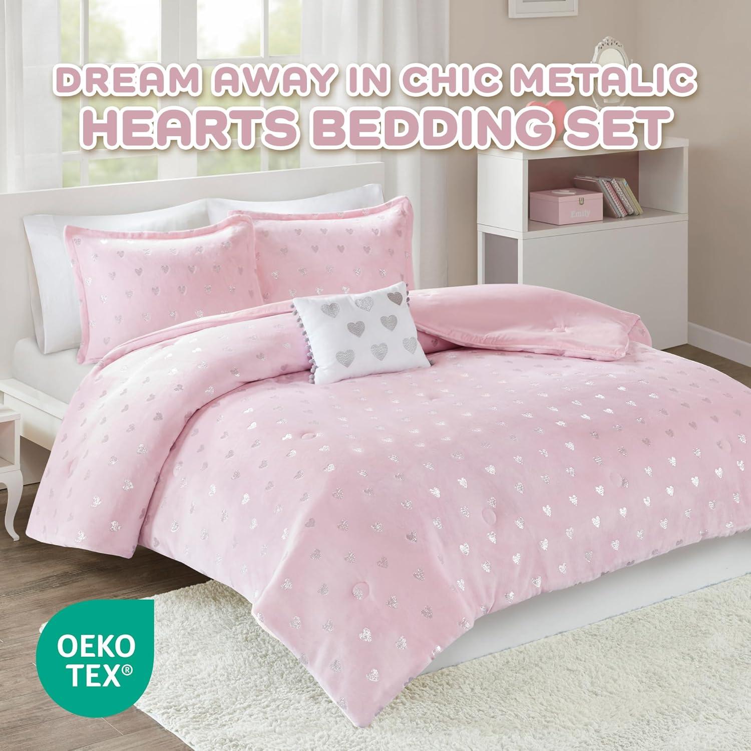 Intelligent Design Rosalie Metallic Printed Plush Comforter Set