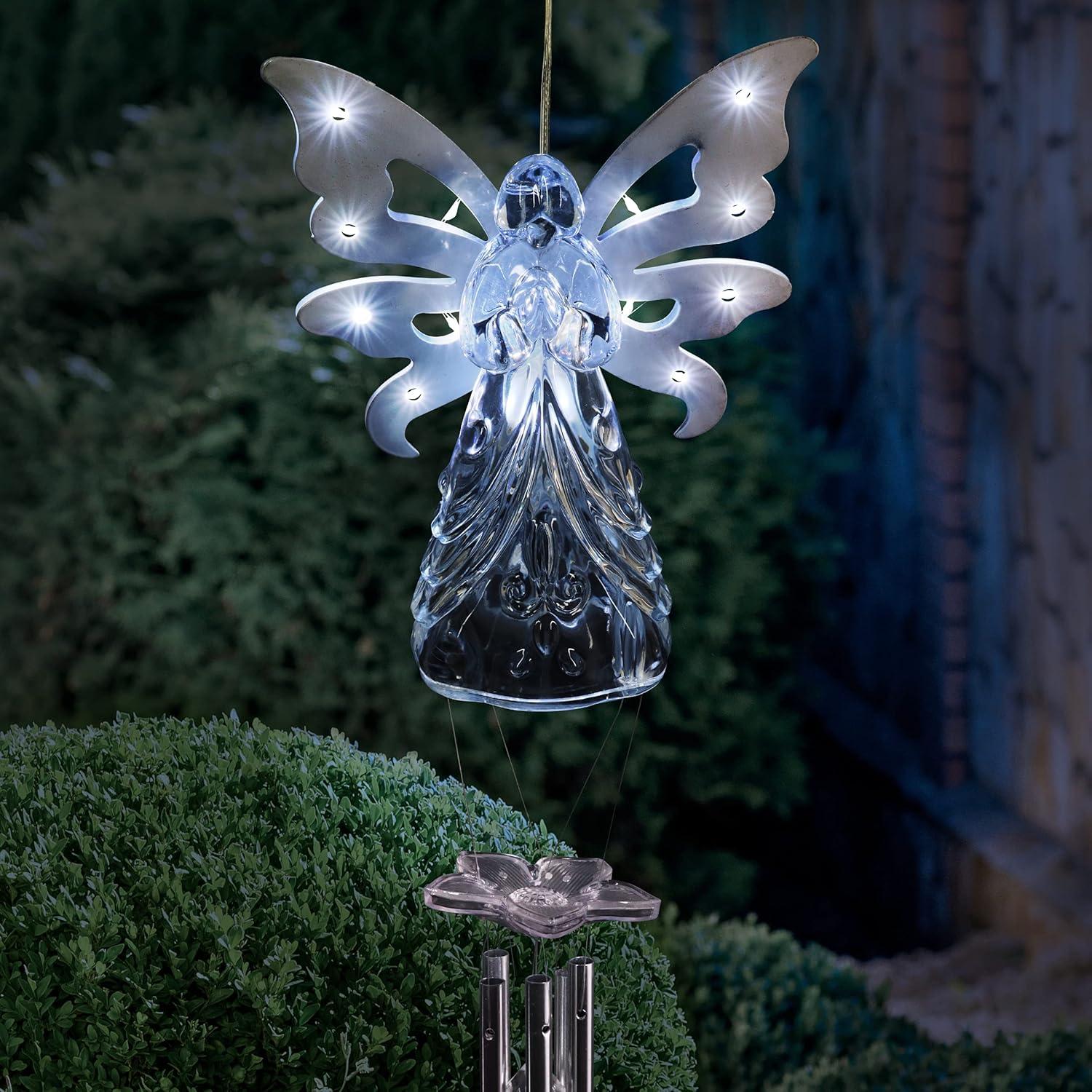 Exhart Large Solar Angel Wind Chime, 6.5 by 42 Inches