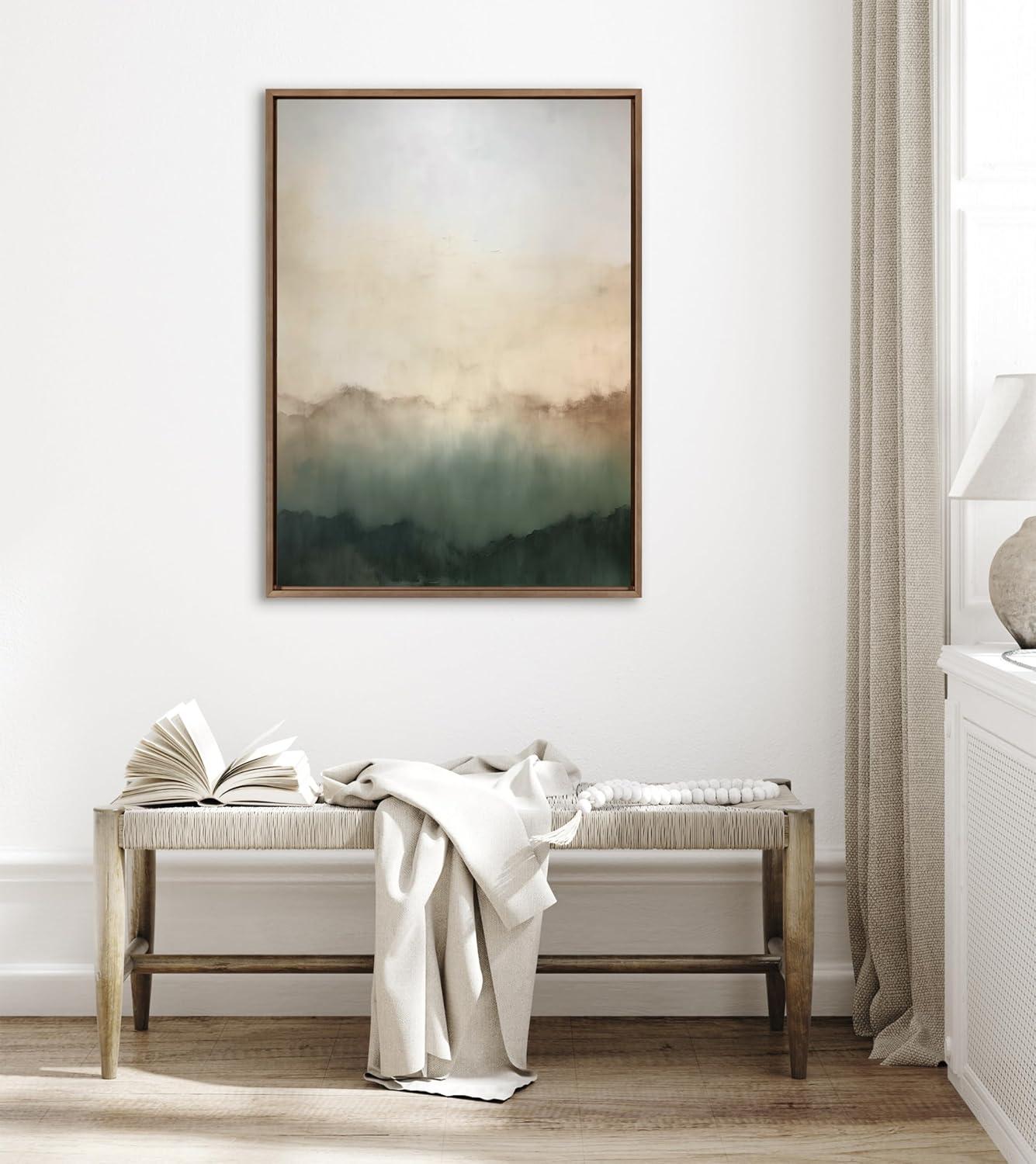 Kate & Laurel All Things Decor 31.5"x41.5" Sylvie Green Mountain Abstract I Framed Canvas by Amy Lighthall Gold