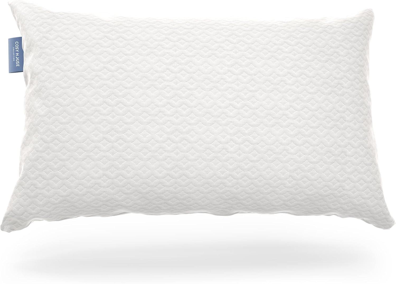 Cosy House Collection Luxury Bamboo Shredded Memory Foam Pillow - Adjustable & Removable Fill - Ultra Soft, Cool & Breathable Cover with Zipper Closure for Side, Back, and Stomach Sleepers (Queen)