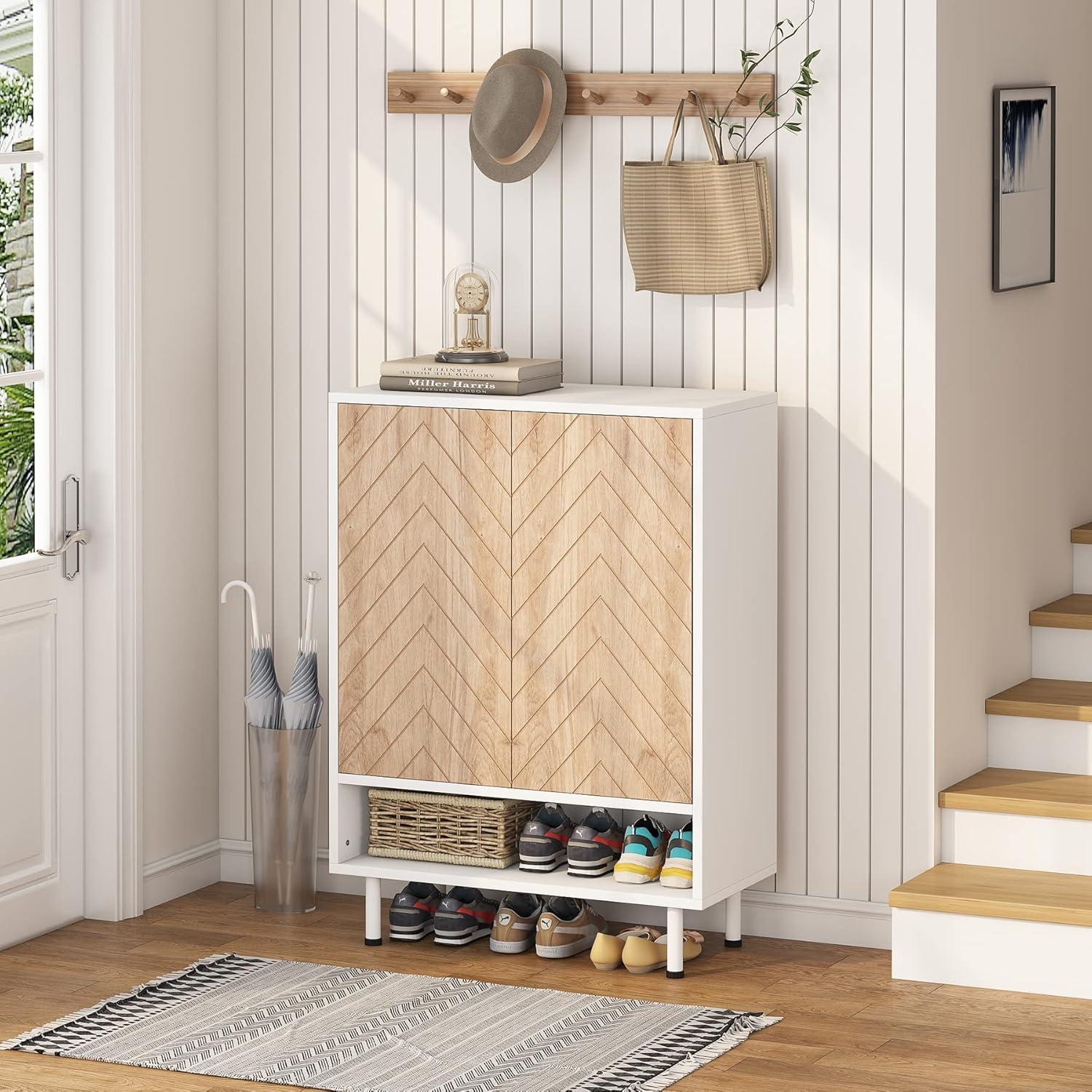 18 Pair Shoe Cabinet Shoe Rack Organizer Cabinet with Door