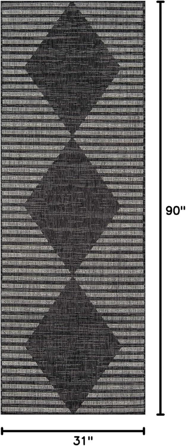 Momeni Villa Monaco Charcoal/White Indoor/Outdoor Rug