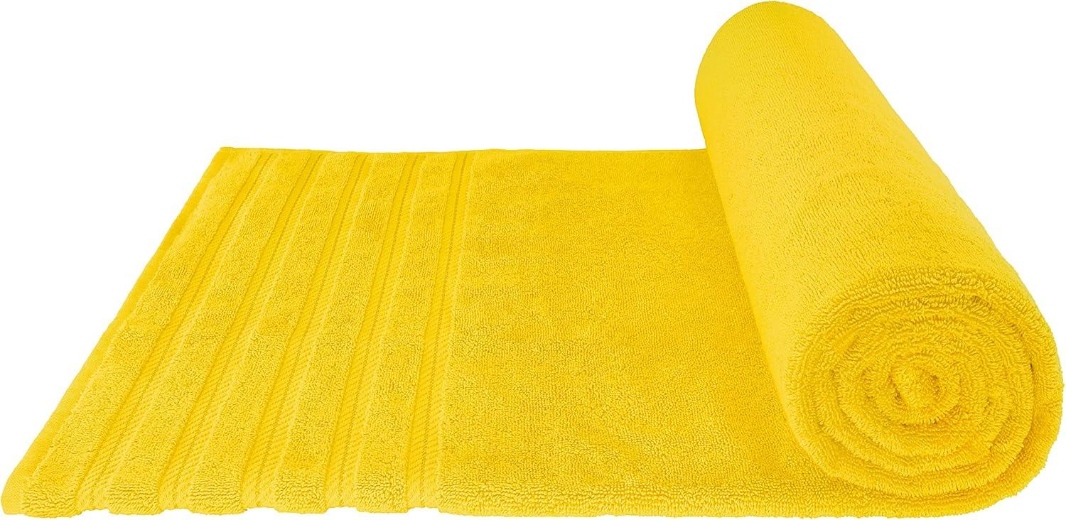 American Soft Linen 100% Cotton Jumbo Large Bath Towel, 35 in by 70 in Bath Towel Sheet, Yellow