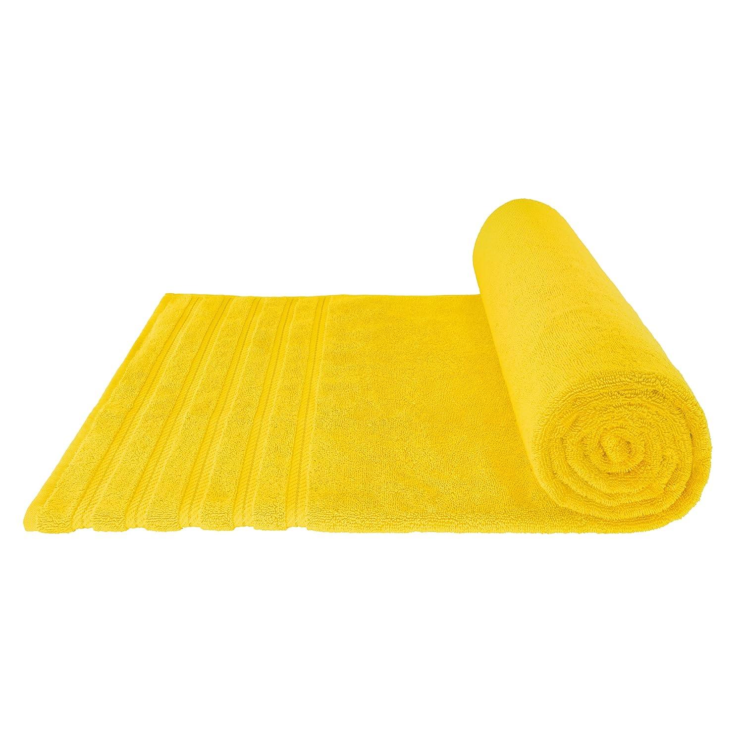 American Soft Linen 100% Cotton Jumbo Large Bath Towel, 35 in by 70 in Bath Towel Sheet, Yellow
