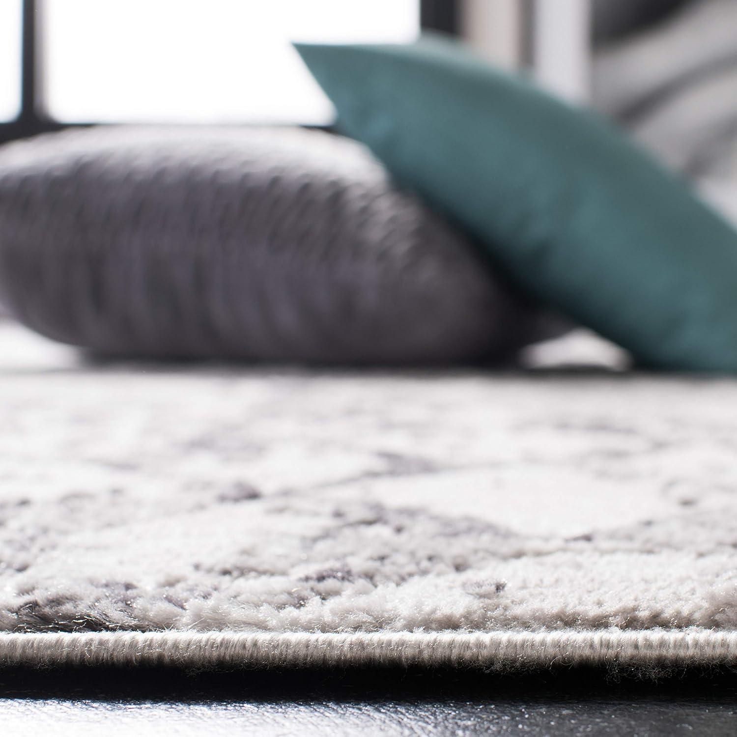 SAFAVIEH Amelia Roslyn Abstract Distressed Area Rug, Grey/Light Grey, 11' x 11' Square