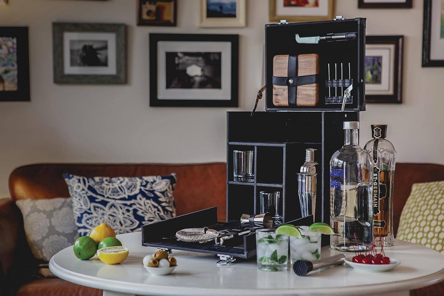 Hamilton Bartender Kit - Portable Bar Case with Cocktail Set