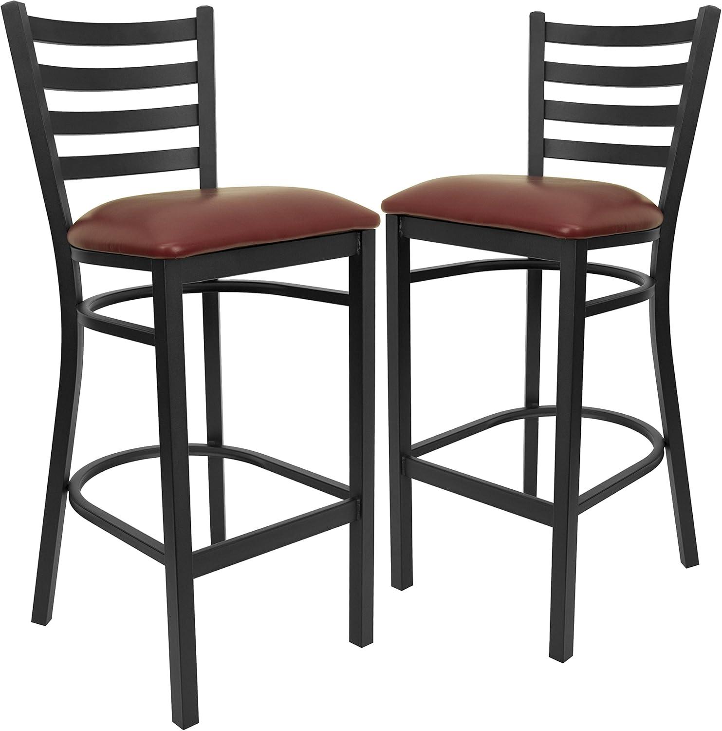 Flash Furniture Brixton Hercules Series Ladder Back Metal Restaurant Barstools