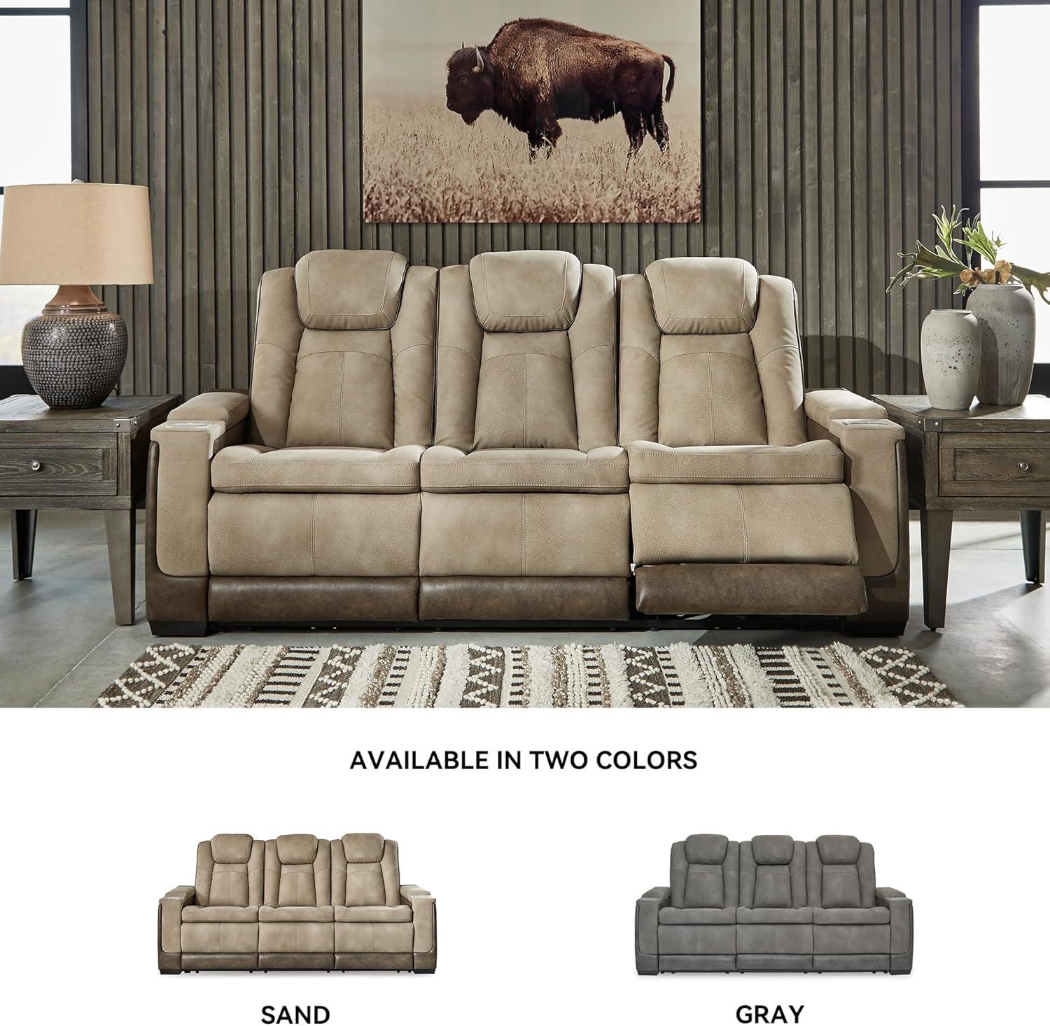 86'' Faux Leather Power Reclining Sofa