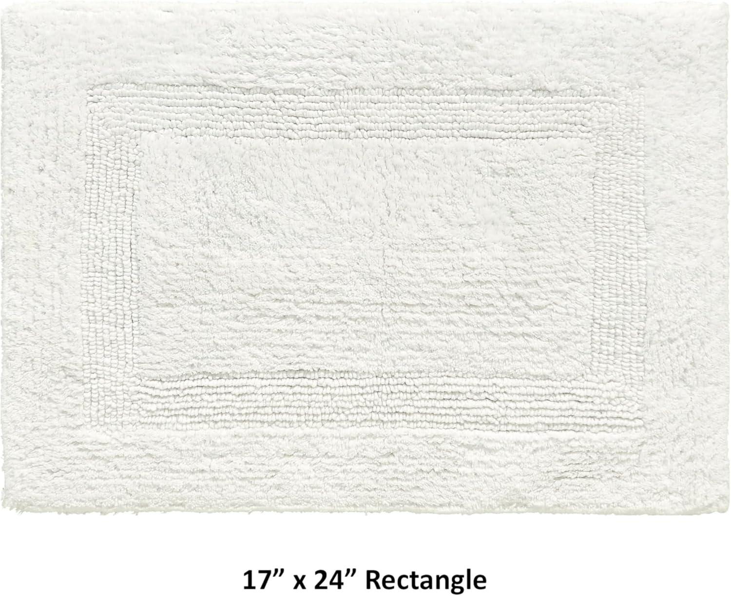 Better Trends Lux 100% Cotton Tufted Solid Reversible Bath Rug 17" x 24" Rectangle - Ivory
