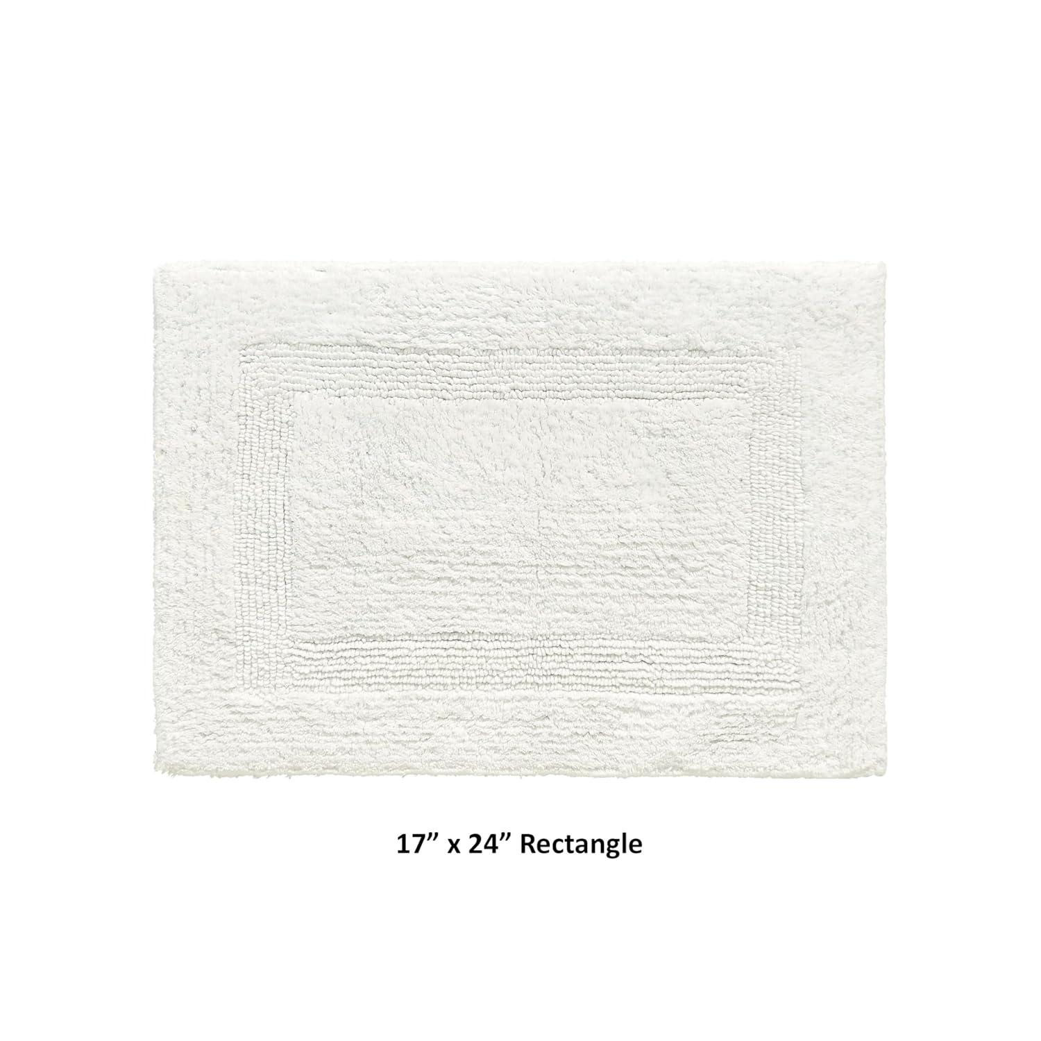 Better Trends Lux 100% Cotton Tufted Solid Reversible Bath Rug 17" x 24" Rectangle - Ivory