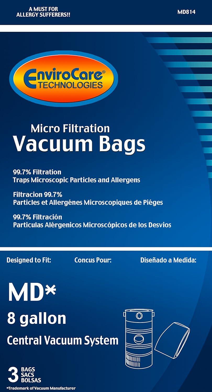 MD Modern Day 8 gallon 720H-5, 720-5 Allergen Style Central Vacuum System Bag Flomaster 3Pk