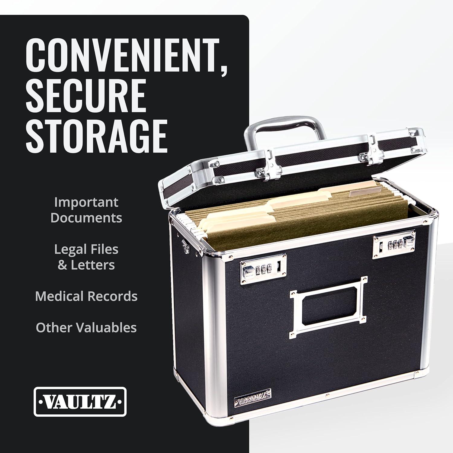 File Organizer Storage Box - Portable Locking Storage Totes With Dual Combination Locks For Filing Office Documents