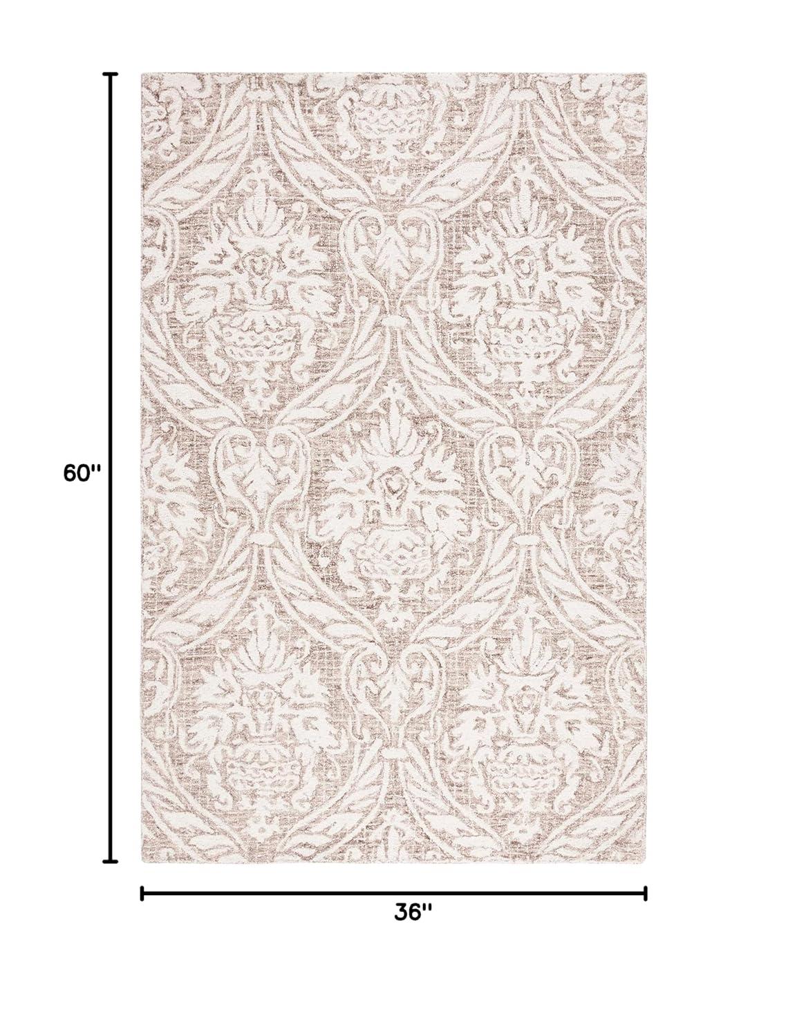 Abstract ABT204 Handmade Indoor Accent Rug - Ivory/Beige - 3'x5' - Safavieh