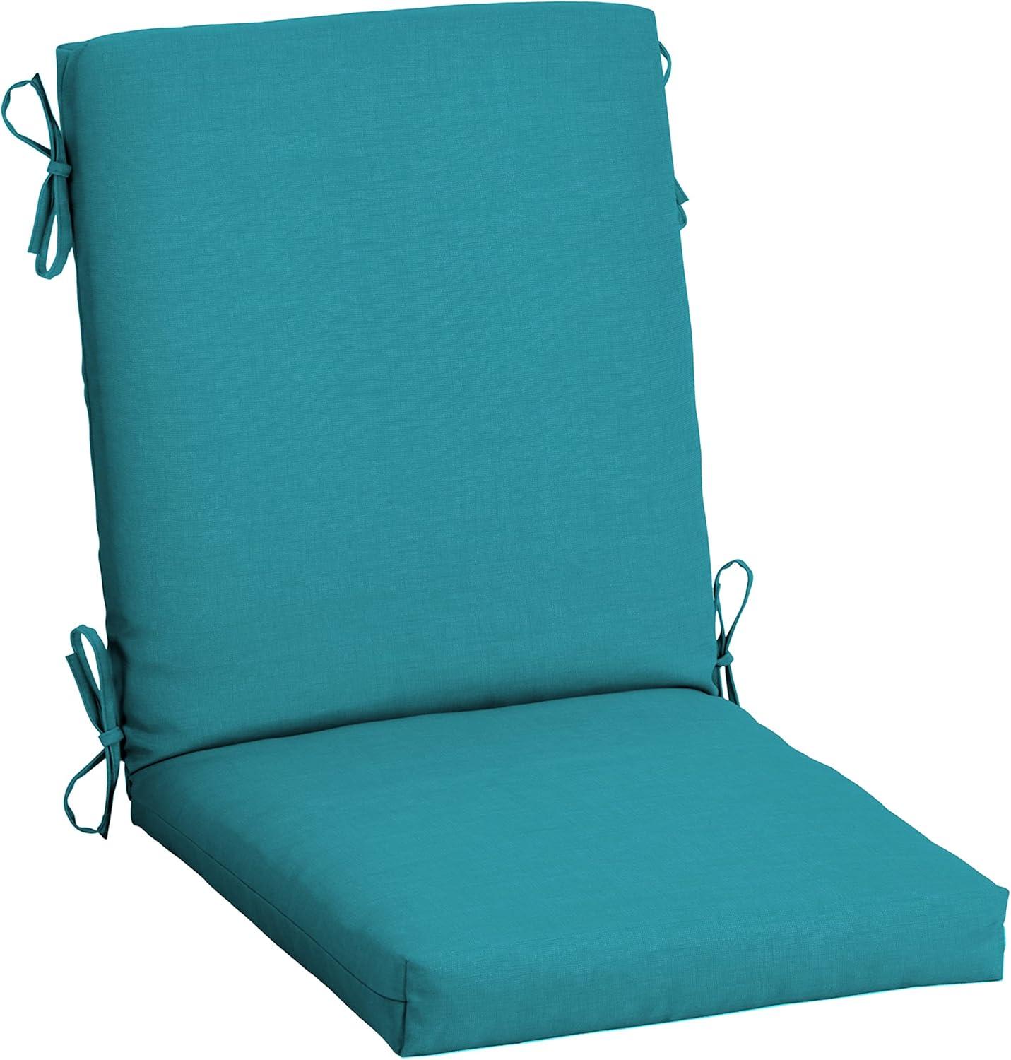 Arden 44"x20" Outdoor High Back Dining Chair Cushion Lake Blue Leala Texture: Water-Resistant, UV Protection