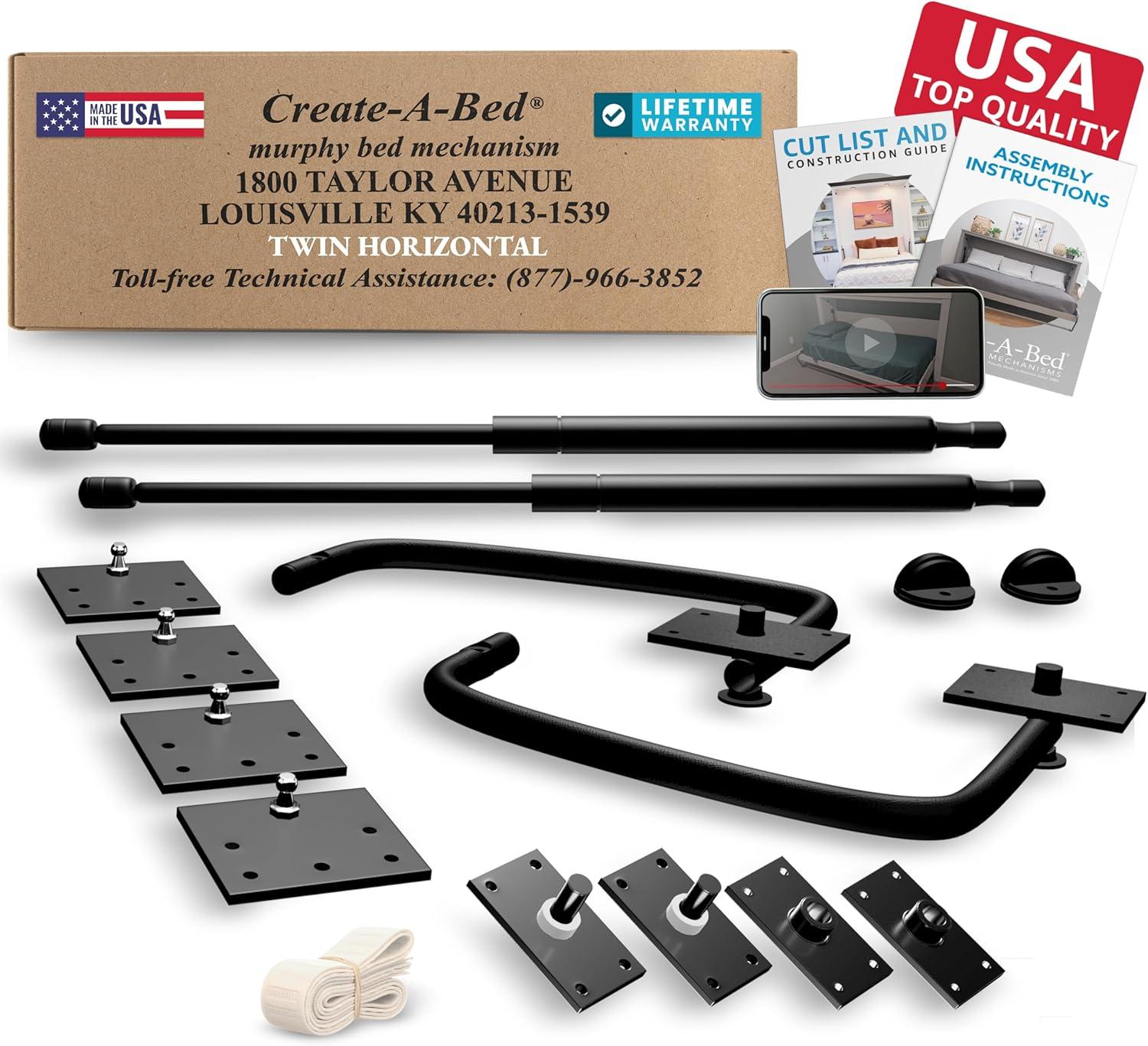 Create-A-Bed Twin Size Deluxe Murphy Bed Kit, Vertical