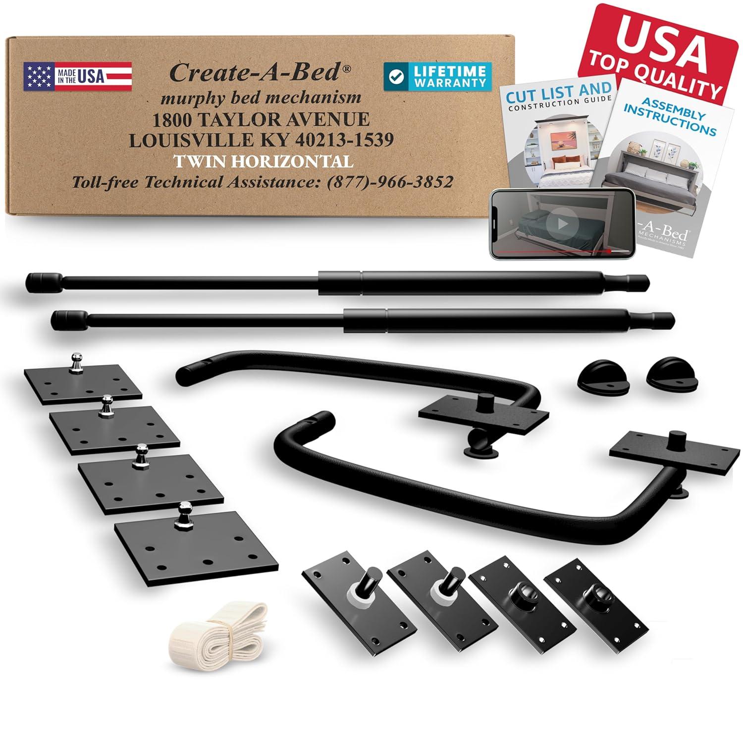 Create-A-Bed Twin Size Deluxe Murphy Bed Kit, Vertical