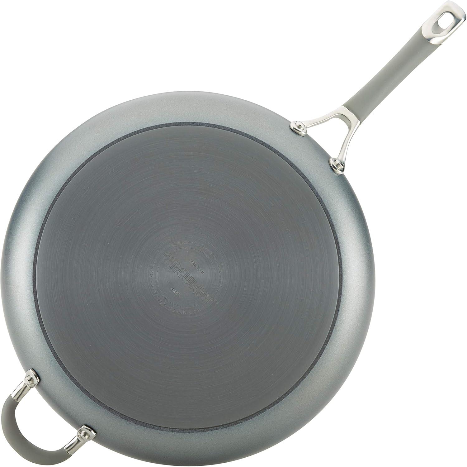 Circulon Elementum 14" Nonstick Frying Pan/Skillet with Helper Handle, Oyster Gray