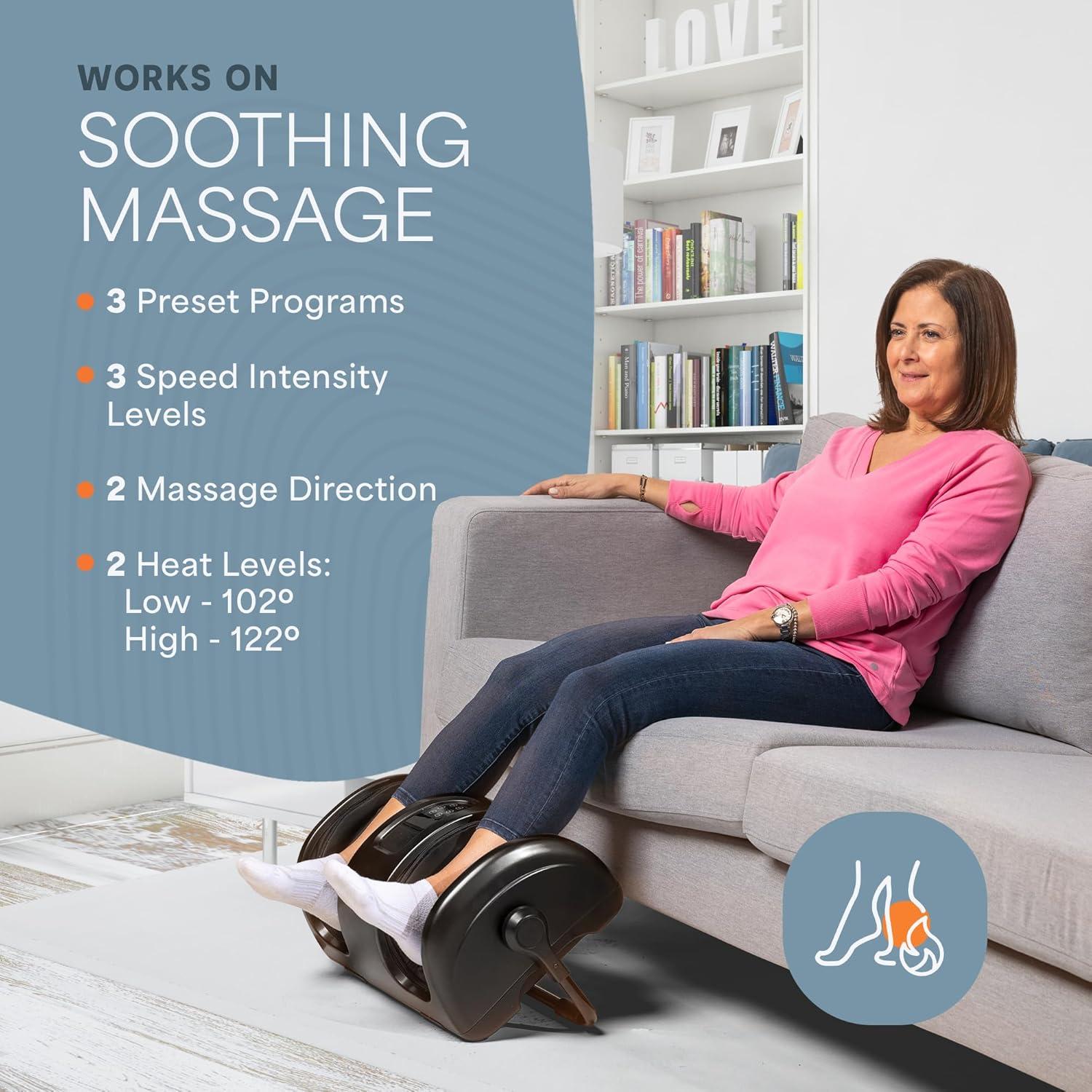 LifePro Shiatsu Foot Massager with Heat | Deep Kneading Massage | Electric Foot Massager for Leg, Calf, Feet, Ankle with Free Roller | FSA HSA Eligible