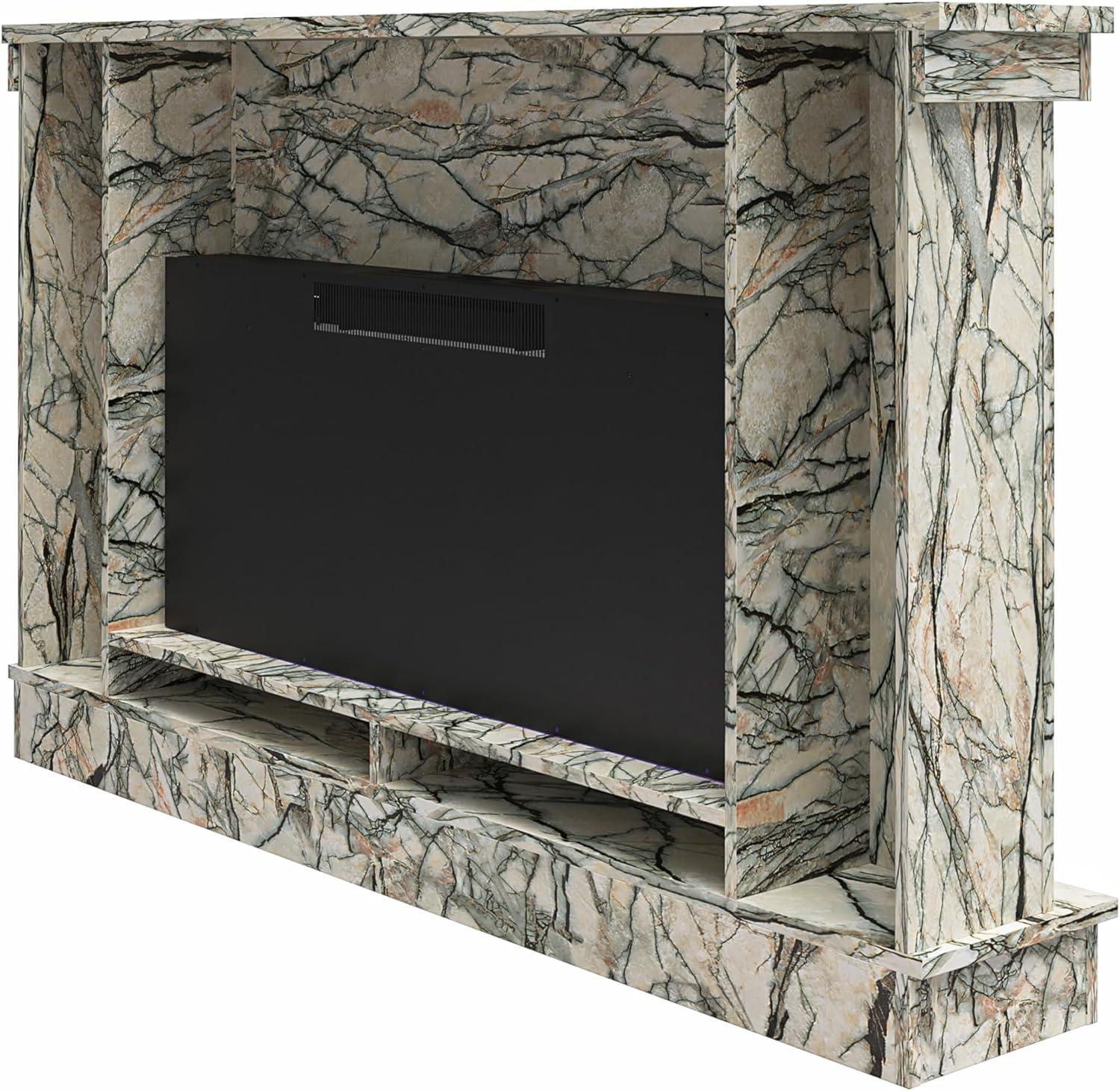Waverly Wide Mantel with Linear Electric Fireplace