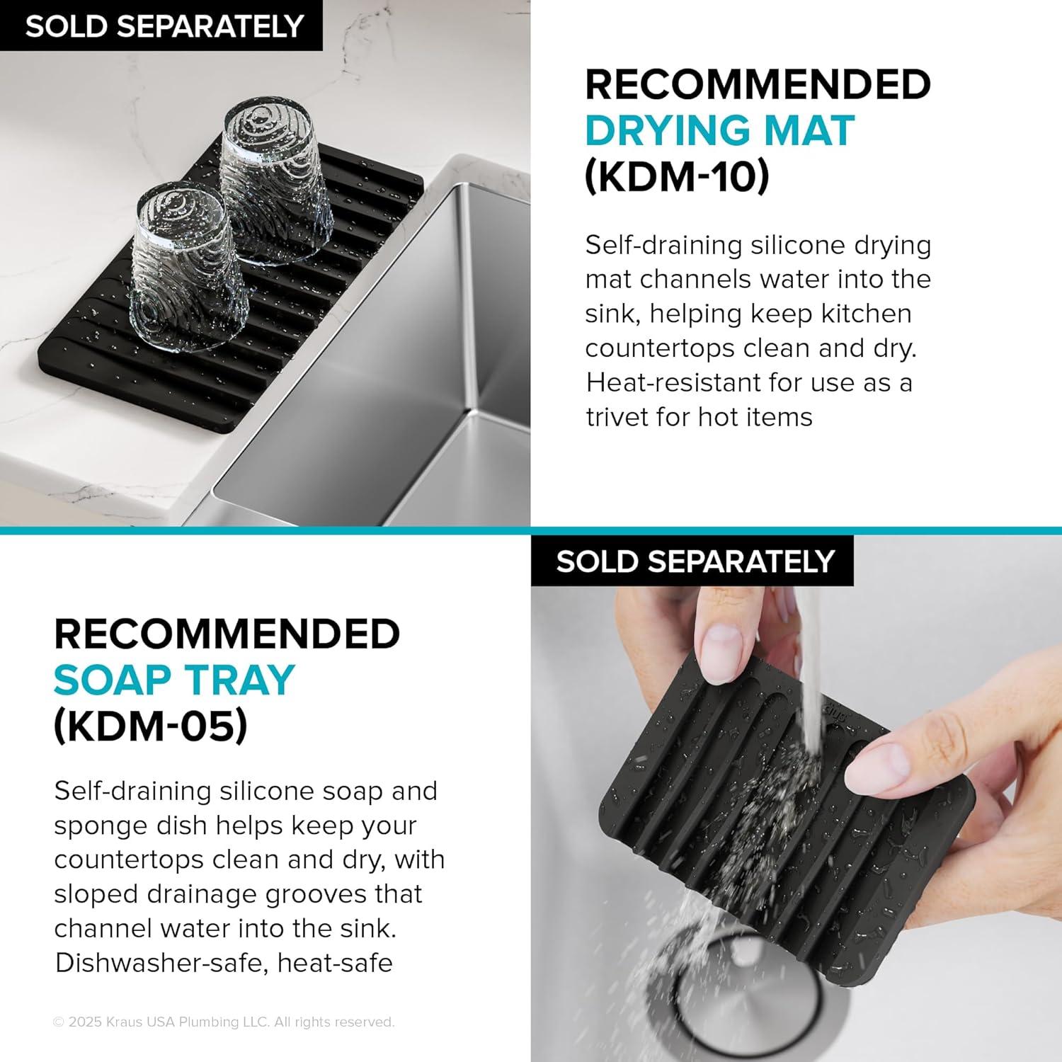 KRAUS Standart Pro Apron Front Farmhouse 16 Gauge Single Bowl Stainless Steel Kitchen Sink