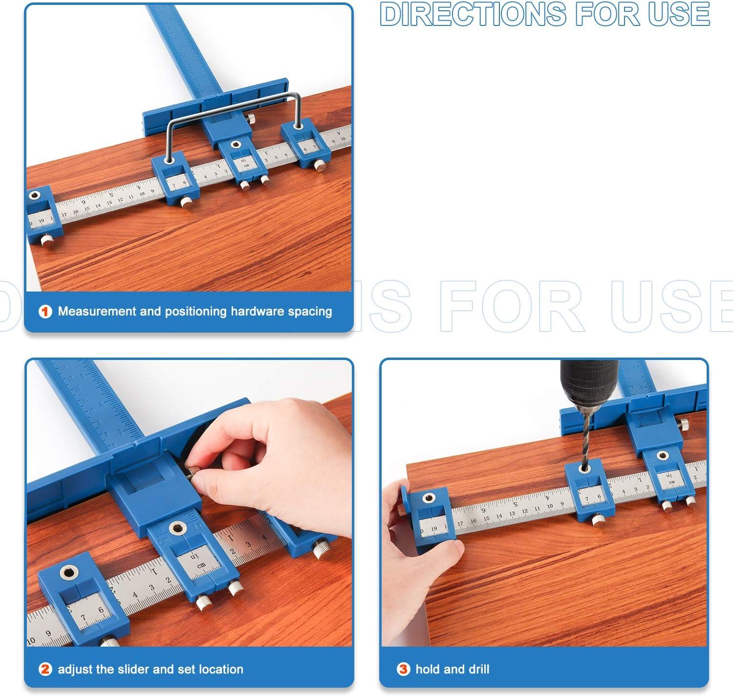 Uikceten Cabinet Hardware Punch Locator Drill Wood Drilling Dowelling For Installation Of Handles Knobs On Doors And Drawer Cabinet Template Tool For Handles And Pulls