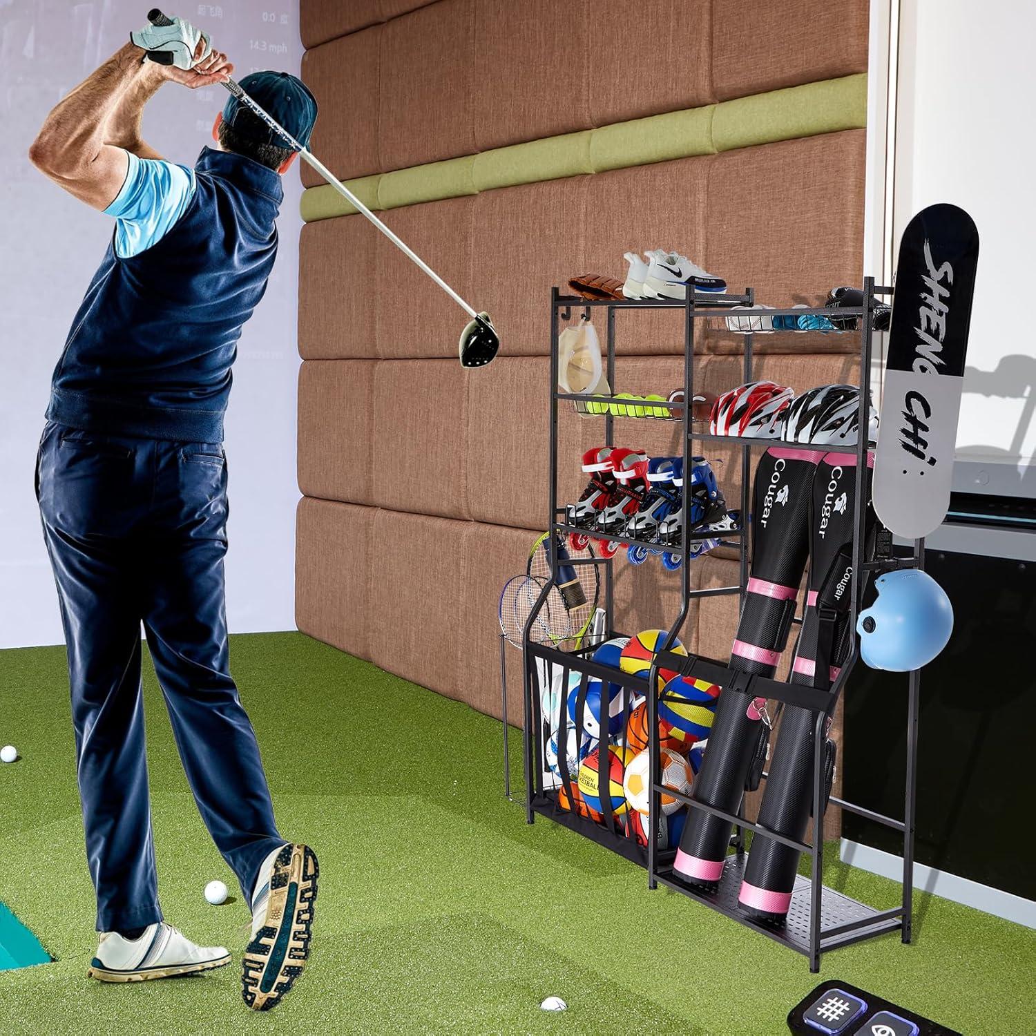 VEVOR GEFSNJHSF0G2GAR4SV0 Steel Freestanding Adjustable Multi-Use Sports Rack