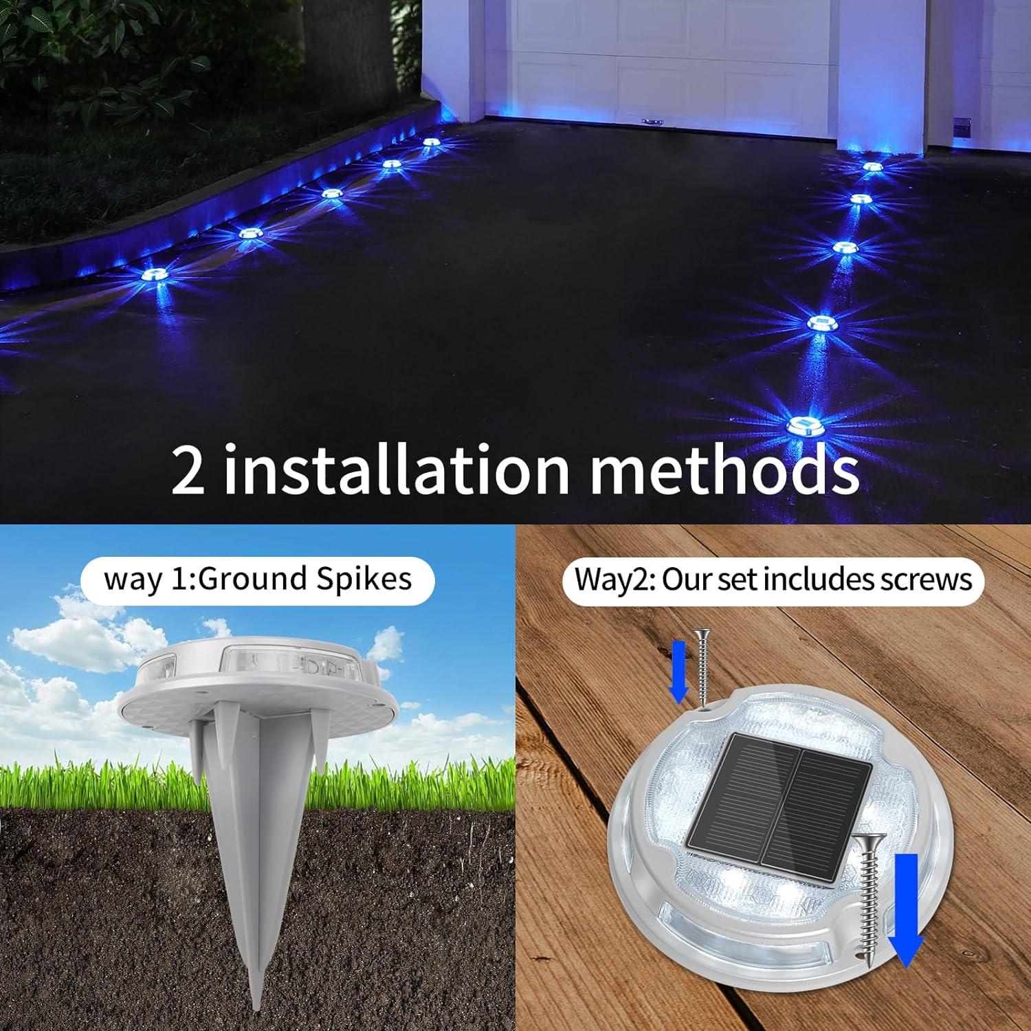 Modern Solar LED Pathway Lights Multipack in White and Blue